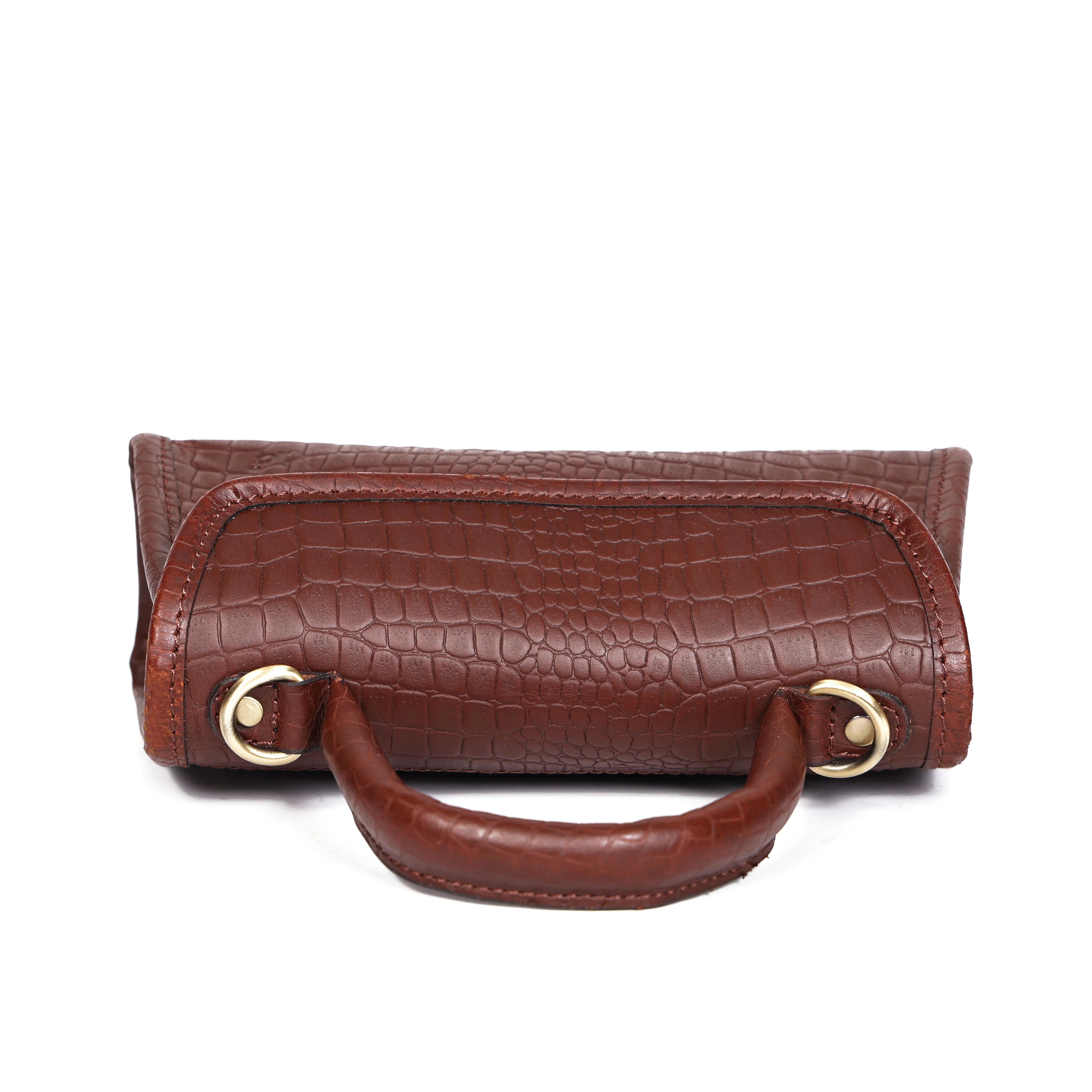 Premium  Leather Top-Handle Handbag with Flap Closure - Image 6