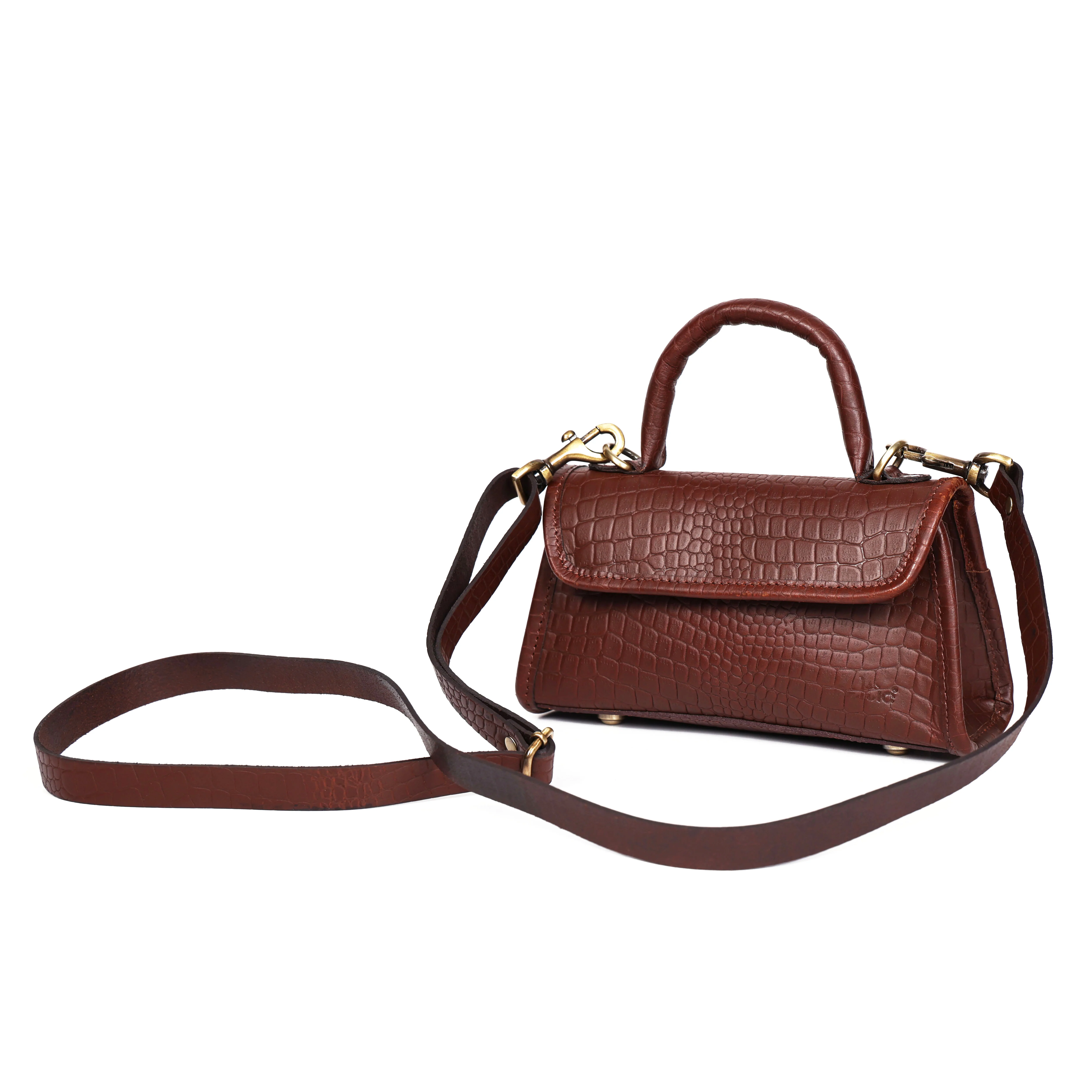 Premium  Leather Top-Handle Handbag with Flap Closure - Image 7
