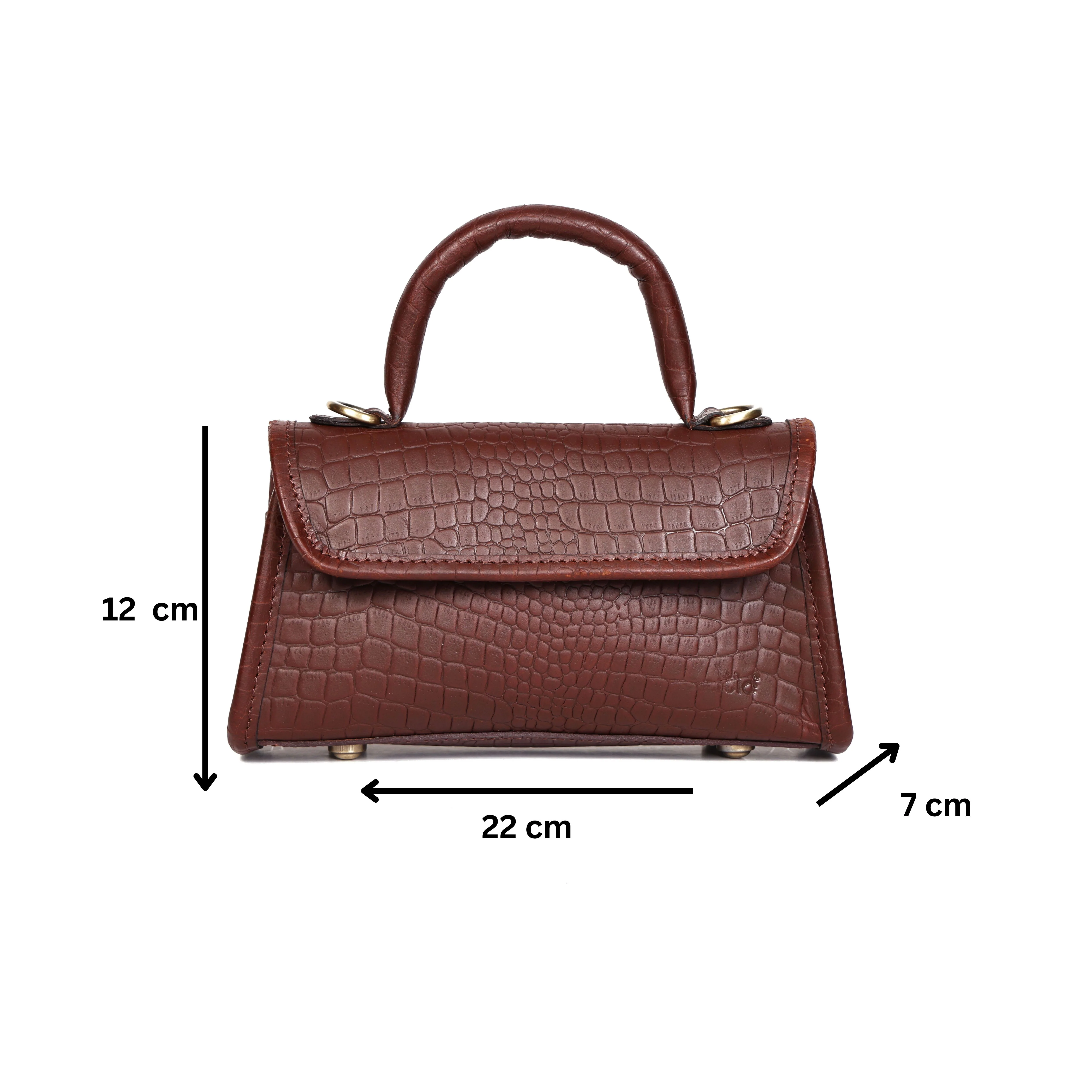 Premium  Leather Top-Handle Handbag with Flap Closure - Image 8
