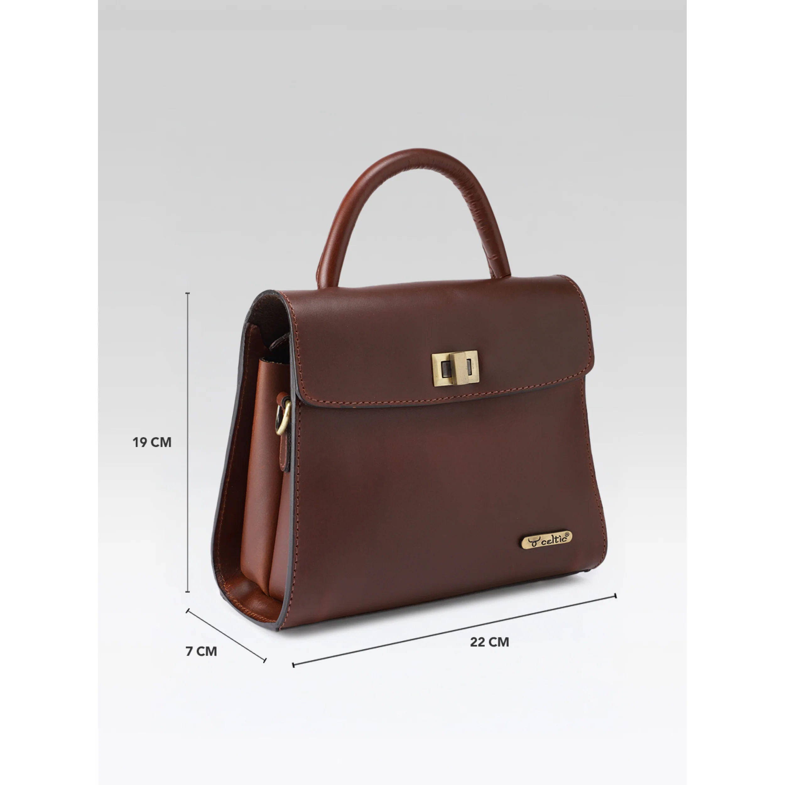 Premium Genuine Leather Handbag with Top Handle & Crossbody Strap - Image 10