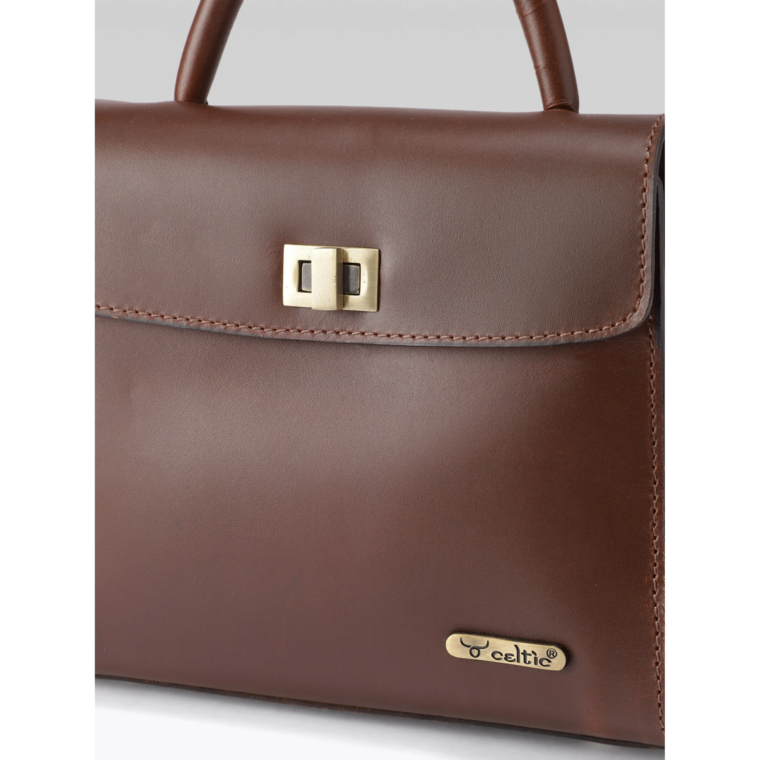 Premium Genuine Leather Handbag with Top Handle & Crossbody Strap - Image 14