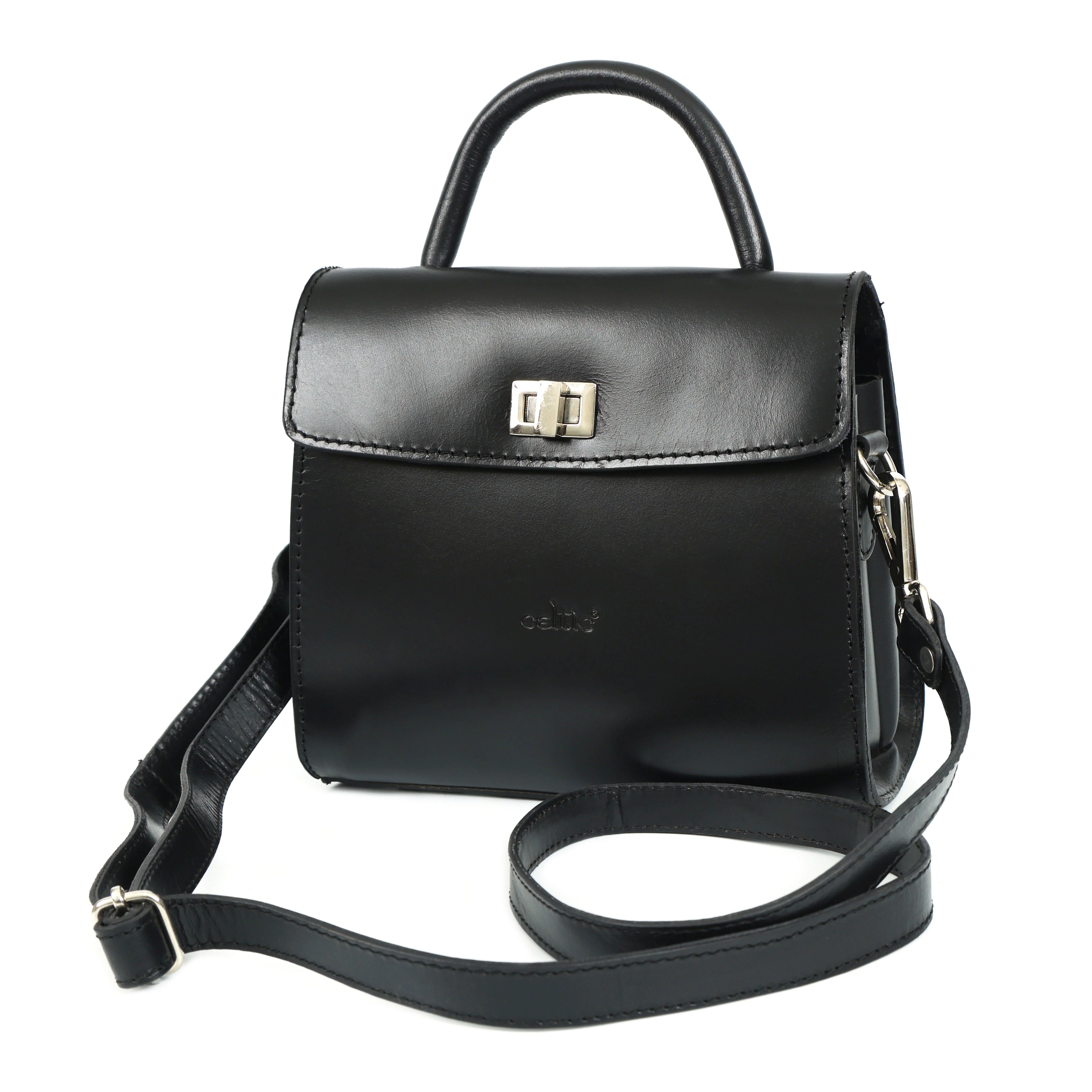 Premium Genuine Leather Handbag with Top Handle & Crossbody Strap - Image 3