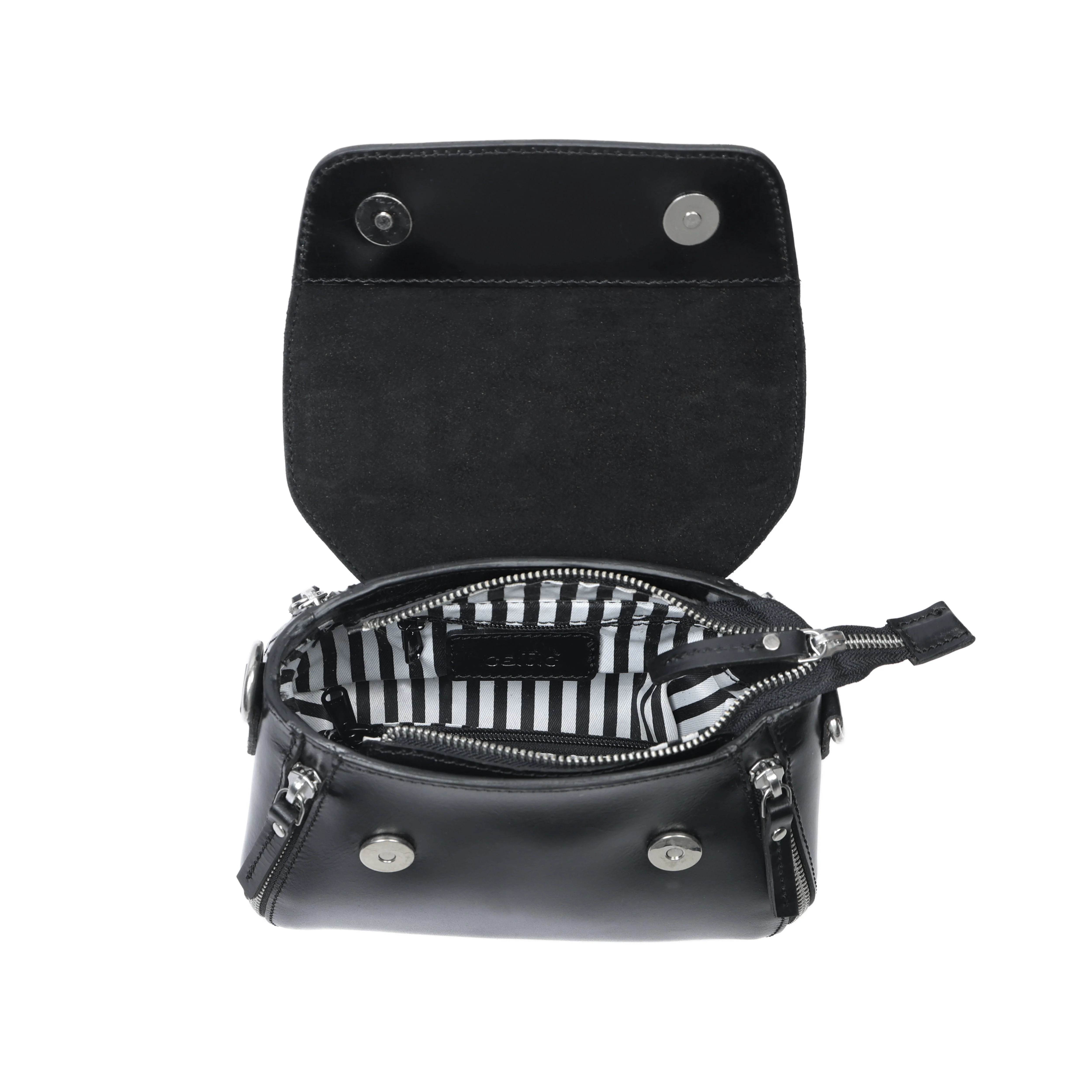 Premium Genuine Leather Top-Handle Handbag with Flap Closure & Zip Compartments - Image 4