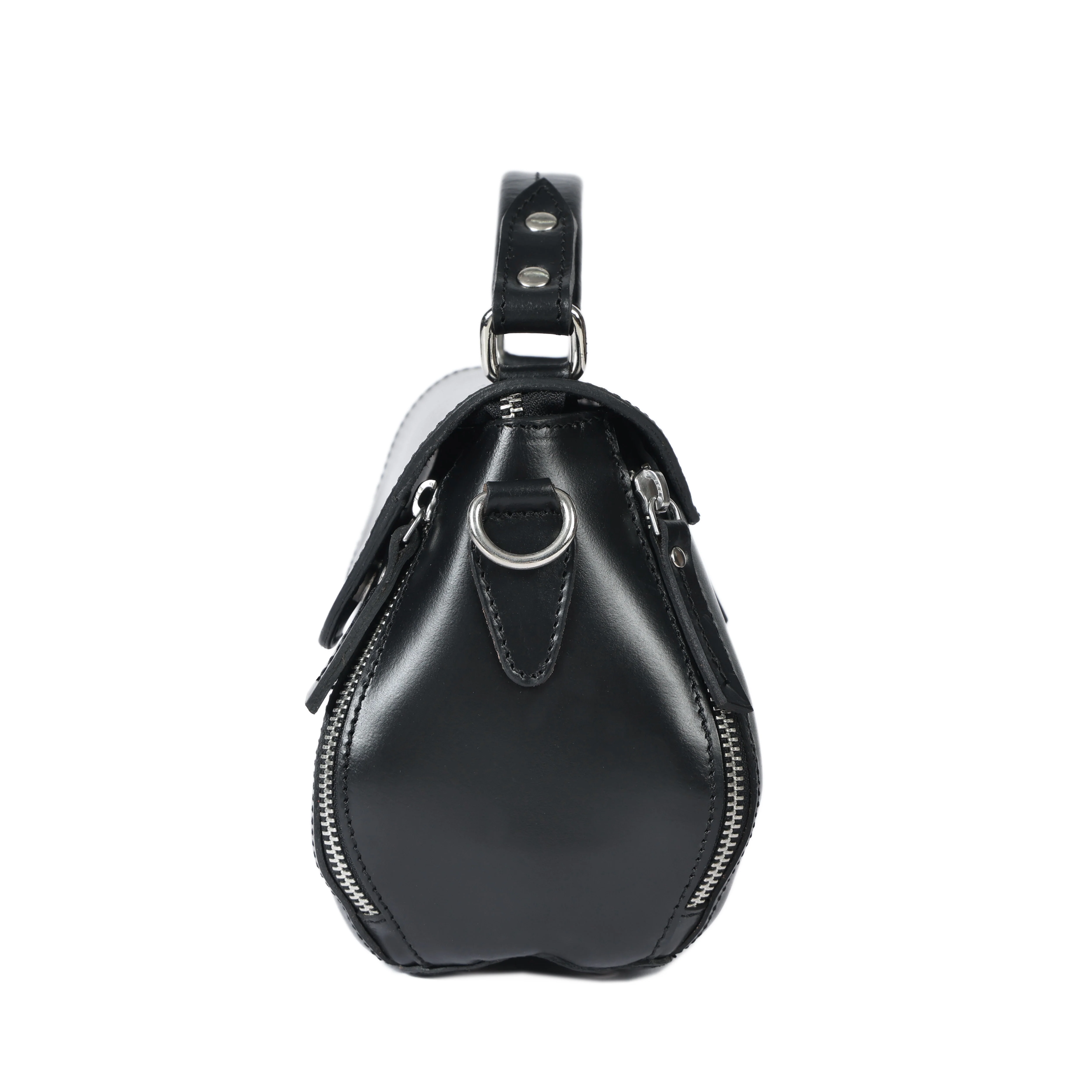 Premium Genuine Leather Top-Handle Handbag with Flap Closure & Zip Compartments - Image 8