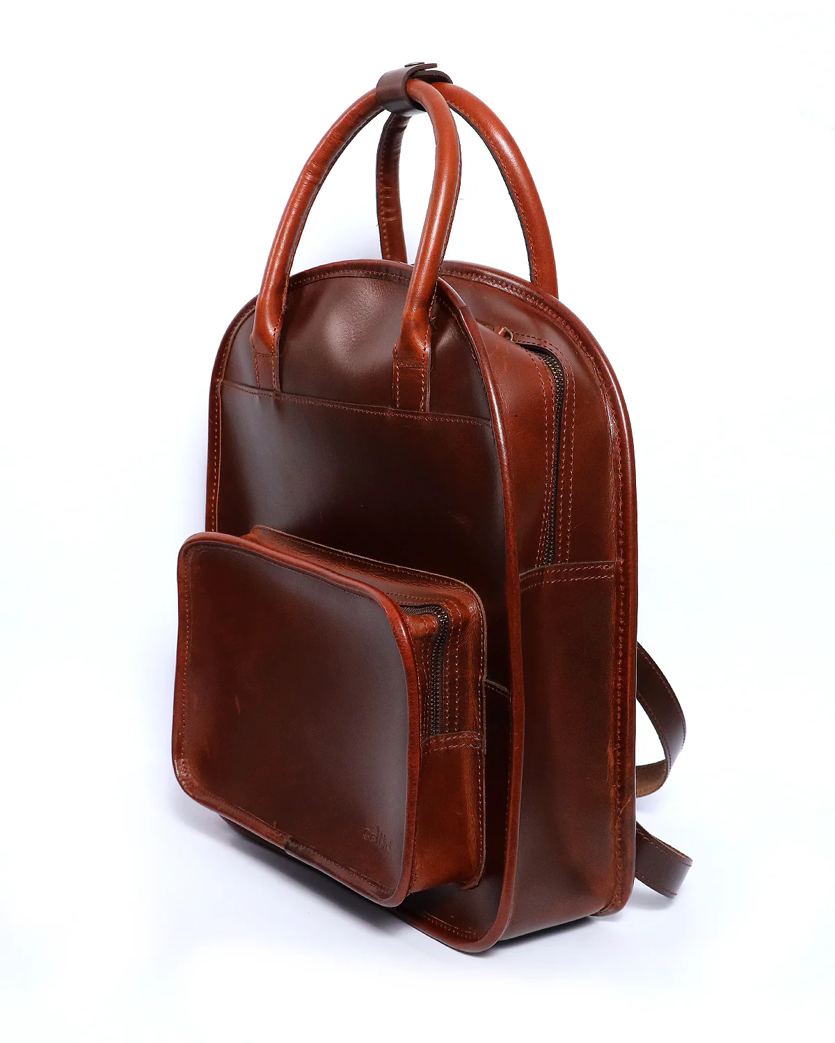Premium Genuine Leather  Backpack with Front Utility Pocket - Image 3
