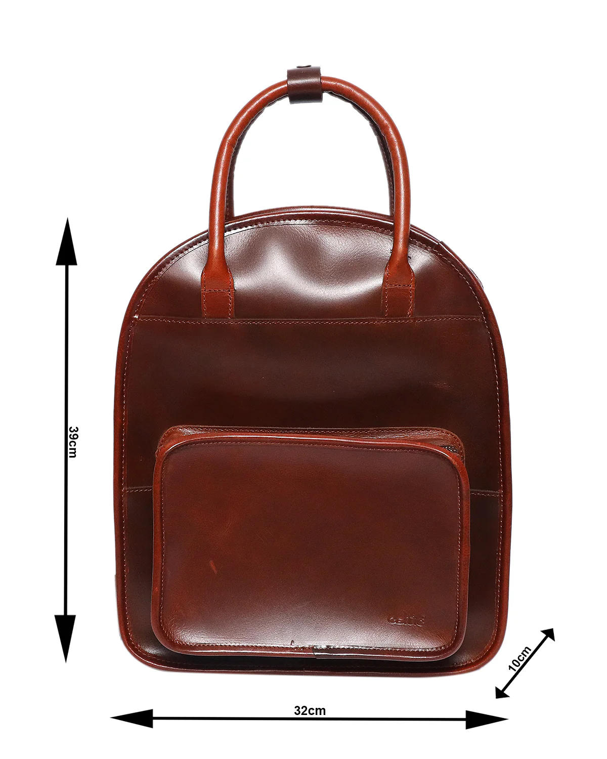 Premium Genuine Leather  Backpack with Front Utility Pocket - Image 7