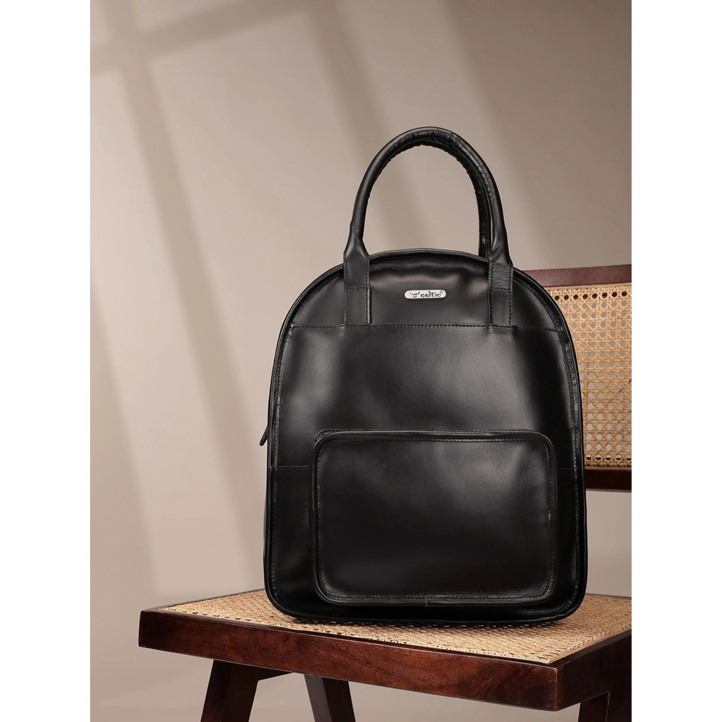 Premium Genuine Leather  Backpack with Front Utility Pocket - Image 8