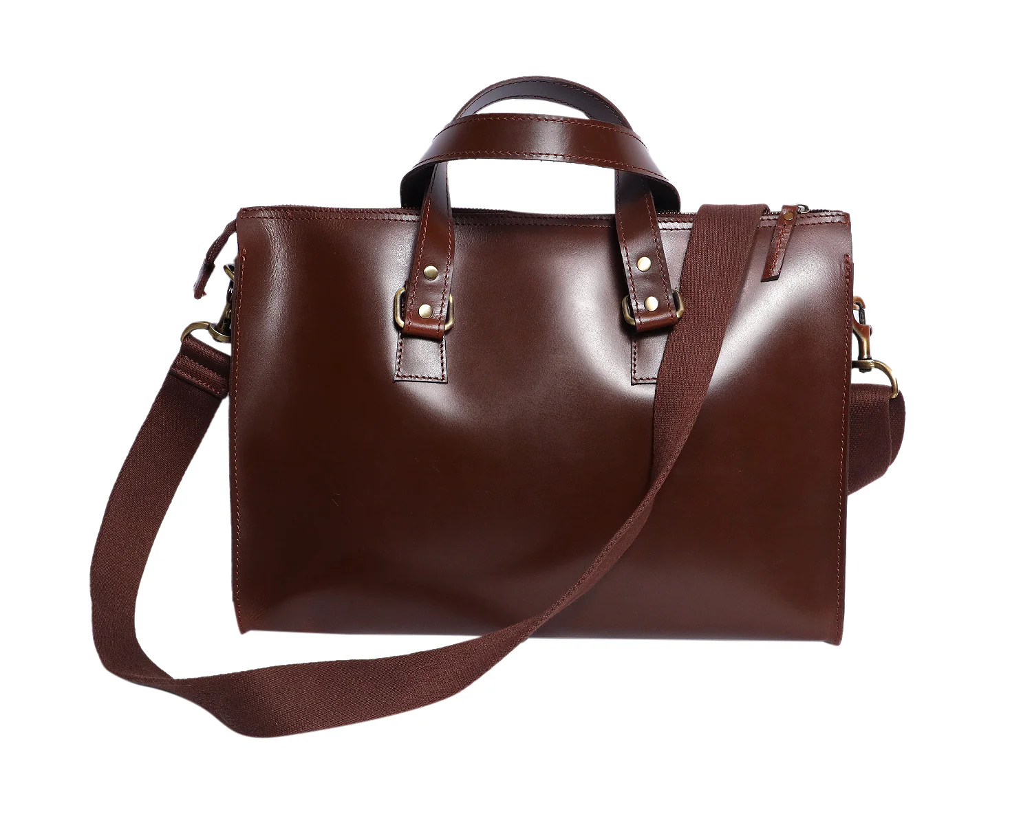 Premium Leather Laptop Bag with Top Handle & Detachable Shoulder Strap - Image 2