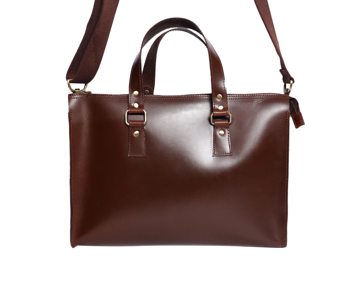 Premium Leather Laptop Bag with Top Handle & Detachable Shoulder Strap - Image 4