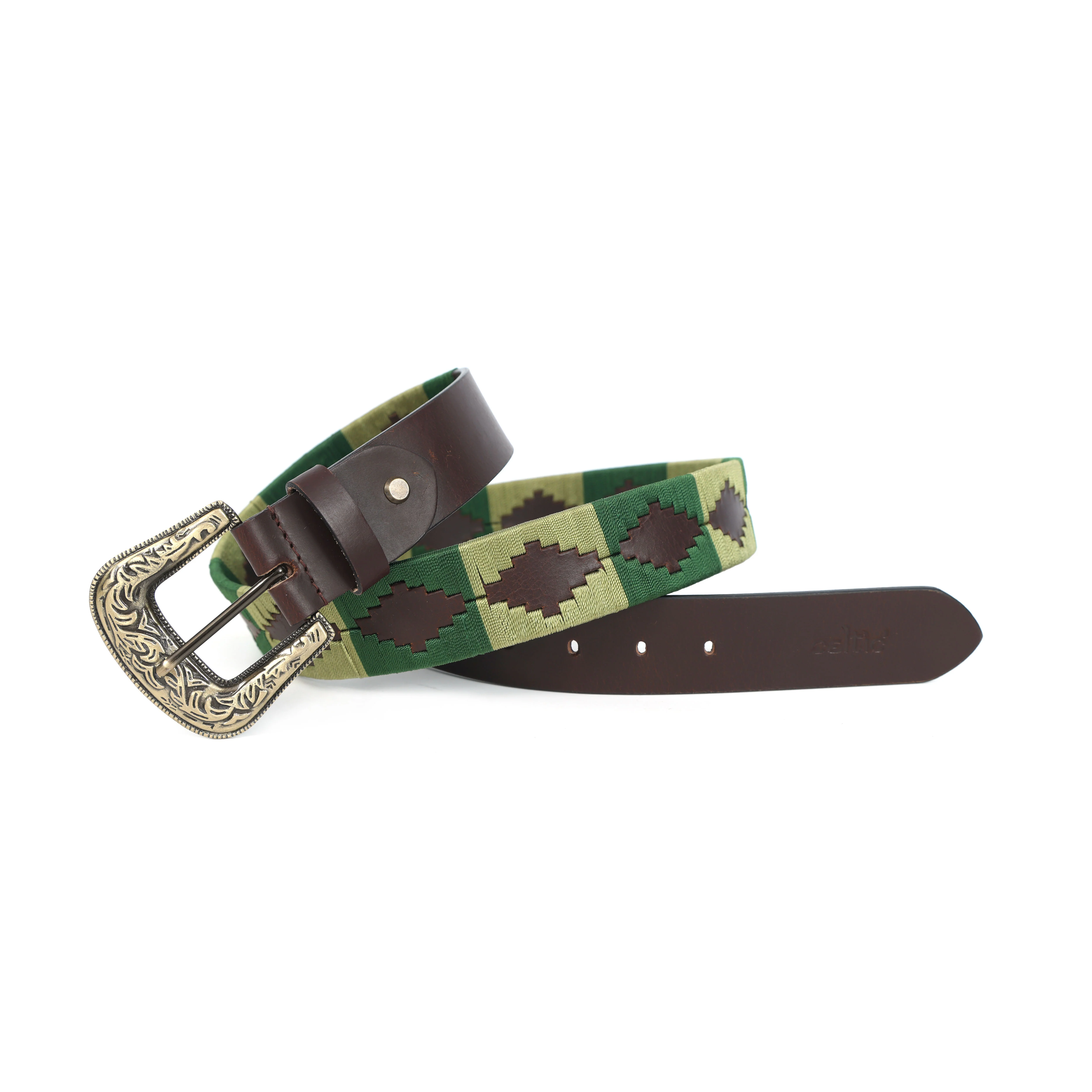 Unisex Handcrafted Leather Woven Green Buckle Artisan Casual Wear Accessory - Image 6