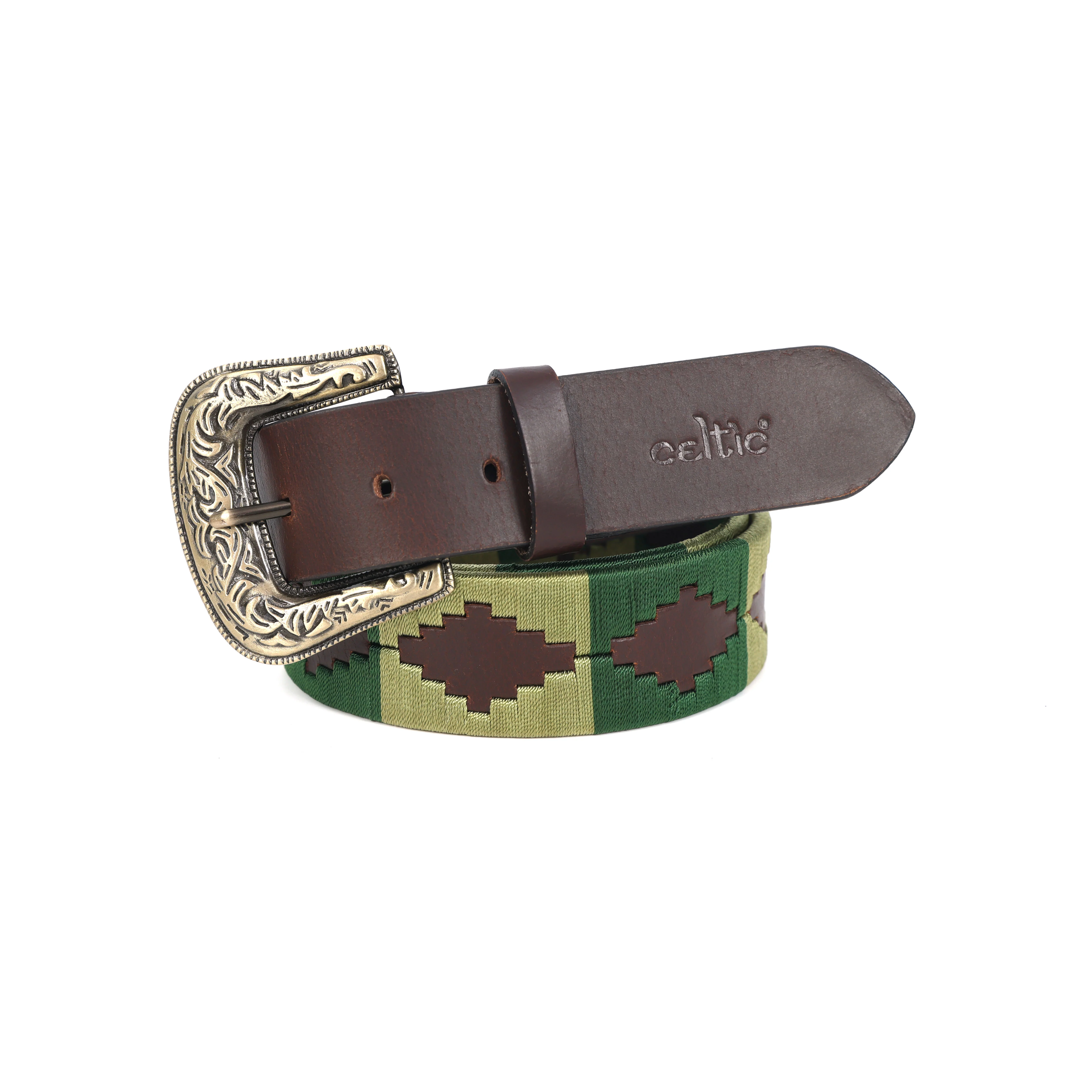 Unisex Handcrafted Leather Woven Green Buckle Artisan Casual Wear Accessory - Image 7