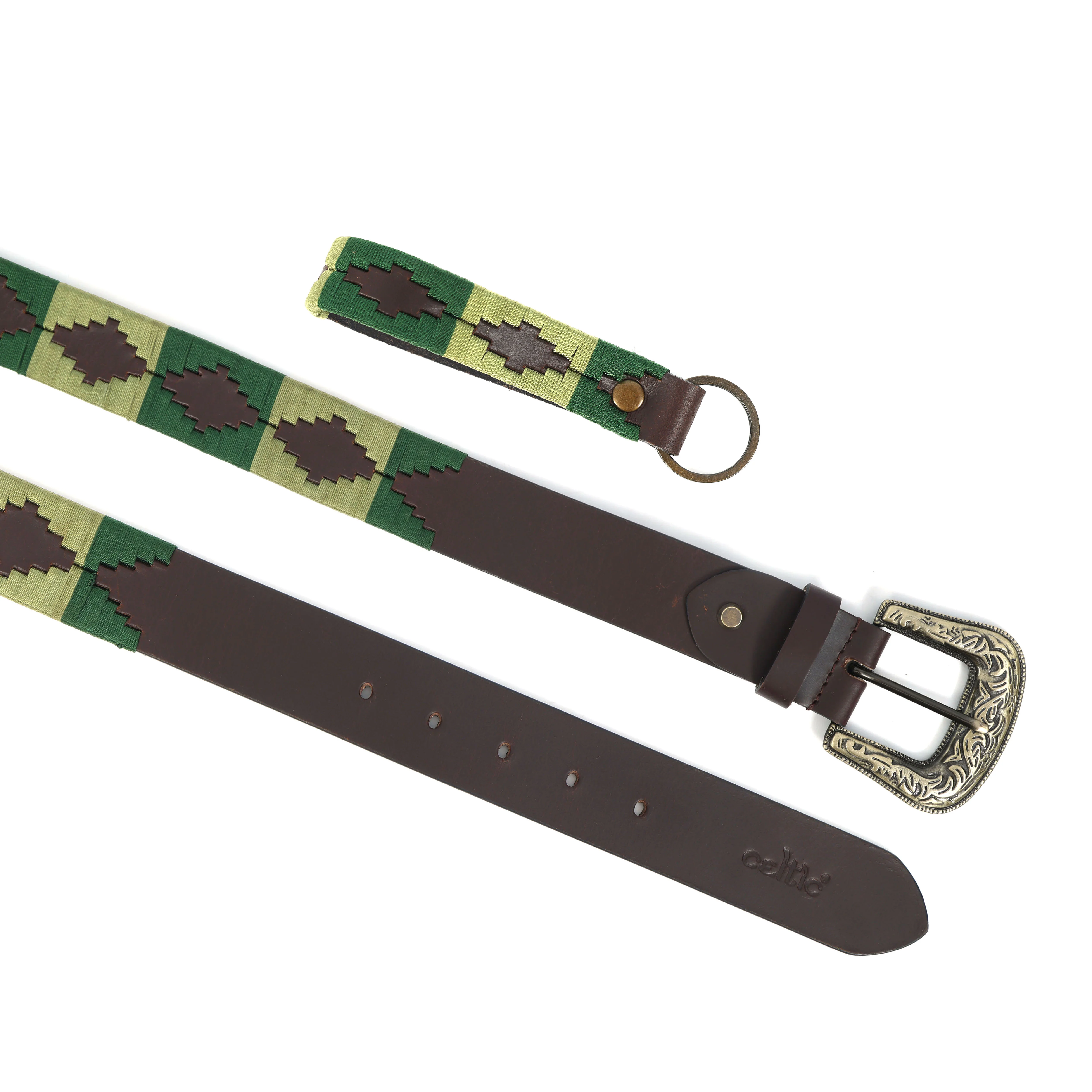 Unisex Handcrafted Leather Woven Green Buckle Artisan Casual Wear Accessory - Image 9