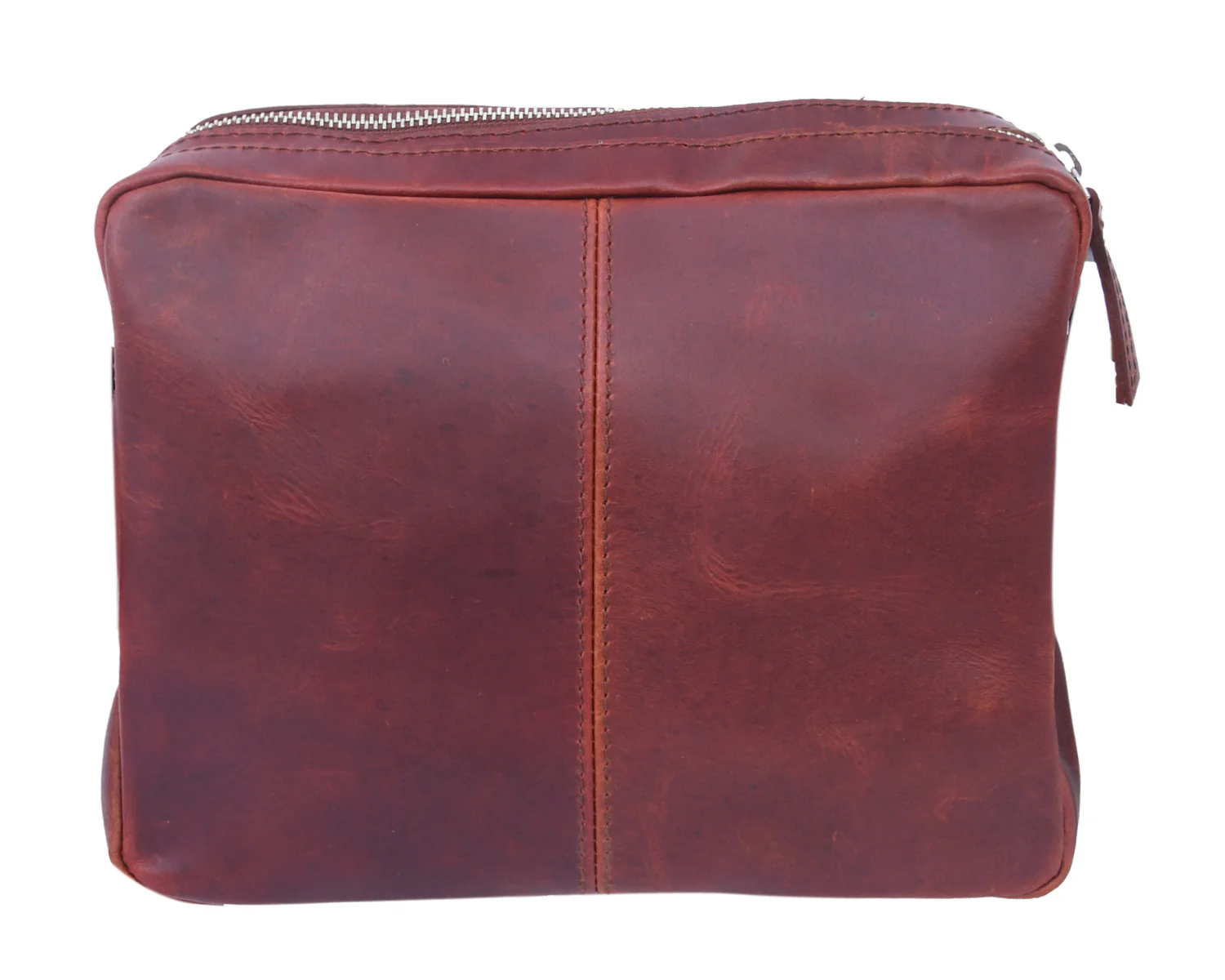 Premium Leather Crossbody Bag with Dual Zipper Compartments for Everyday Use - Image 3