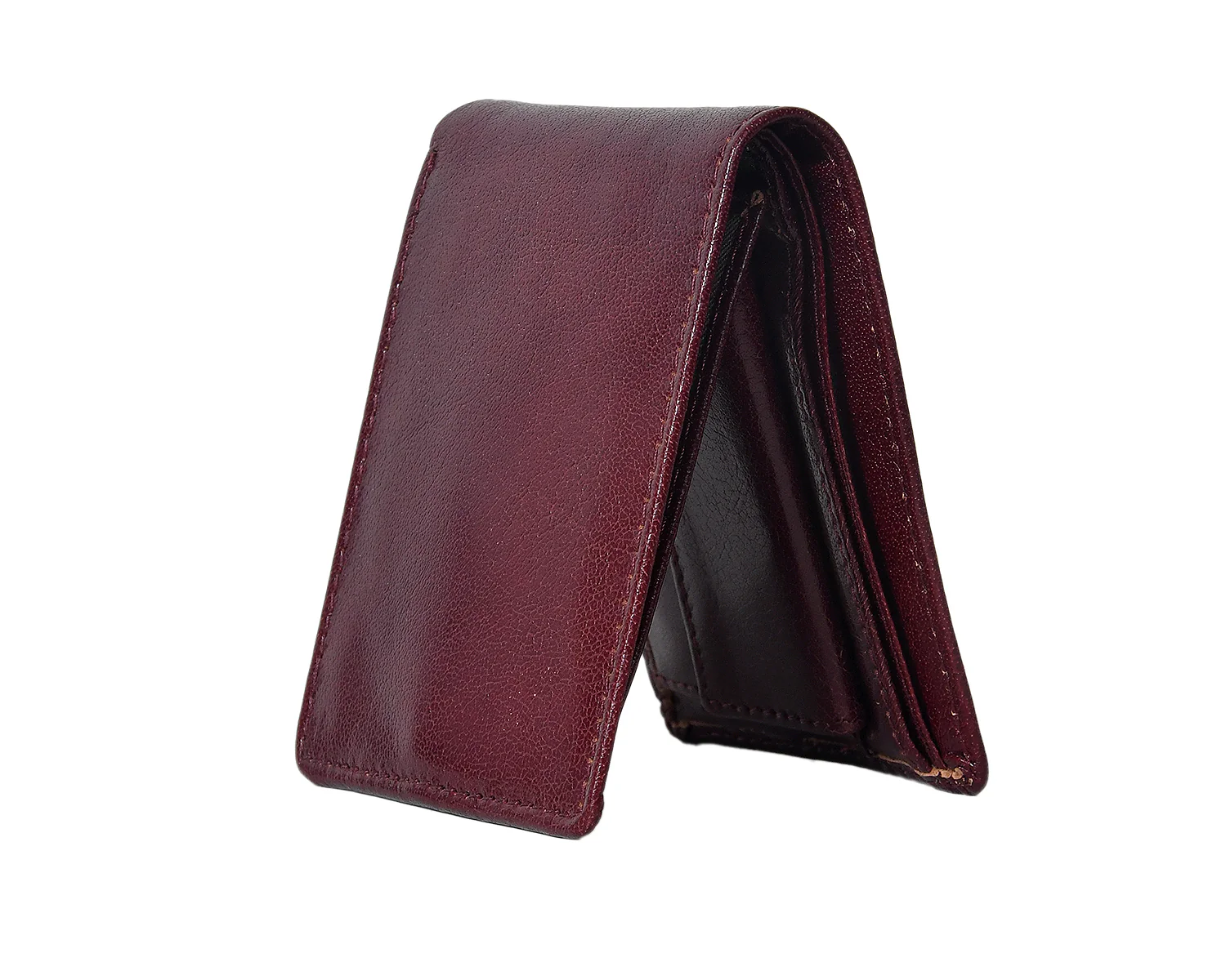 Premium Genuine Leather Bi-Fold Wallet with ID Window & Multiple Card Slots - Image 6