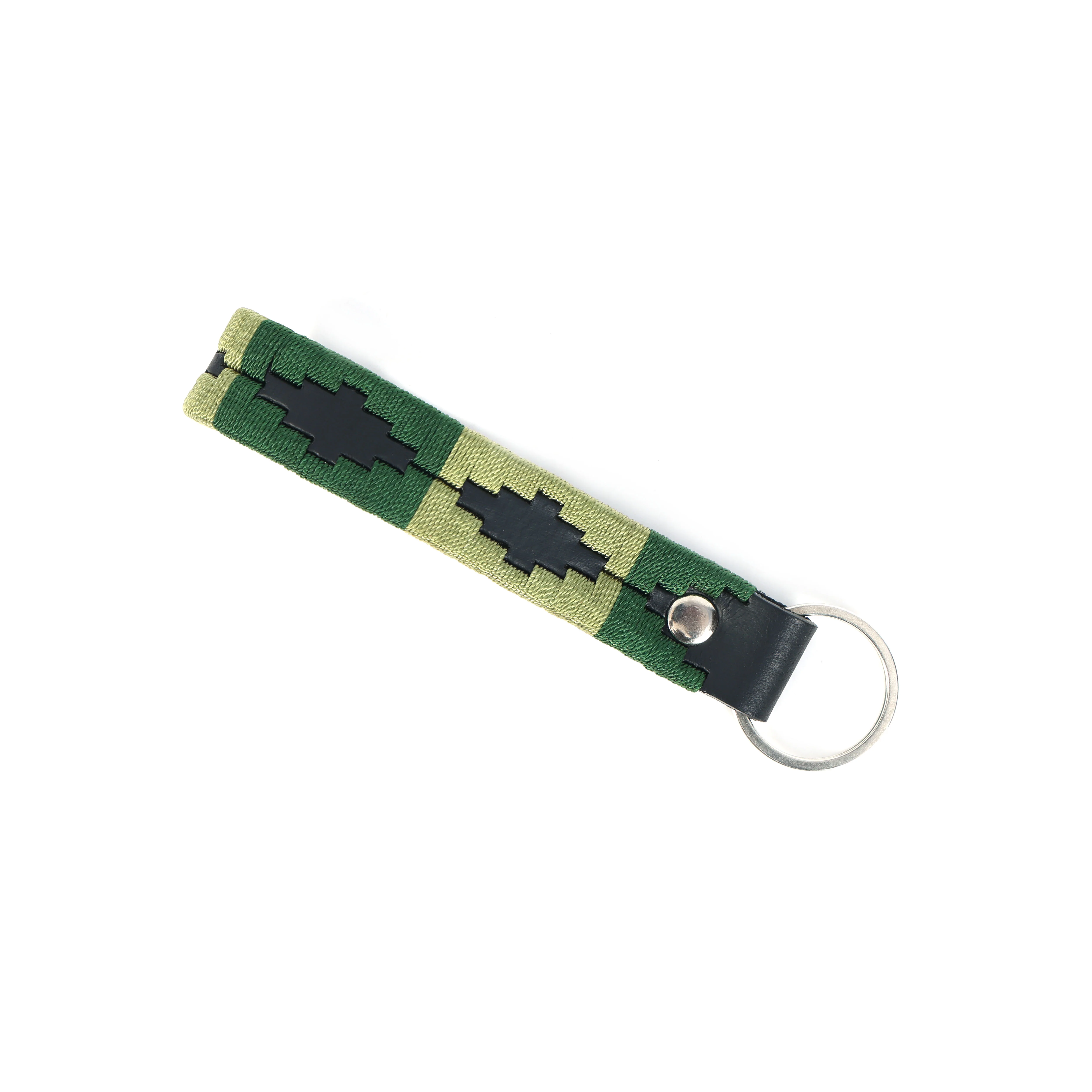 Unisex Handcrafted Leather Belt With Green Geometric Woven Strap Antique Silver Buckle - Image 8