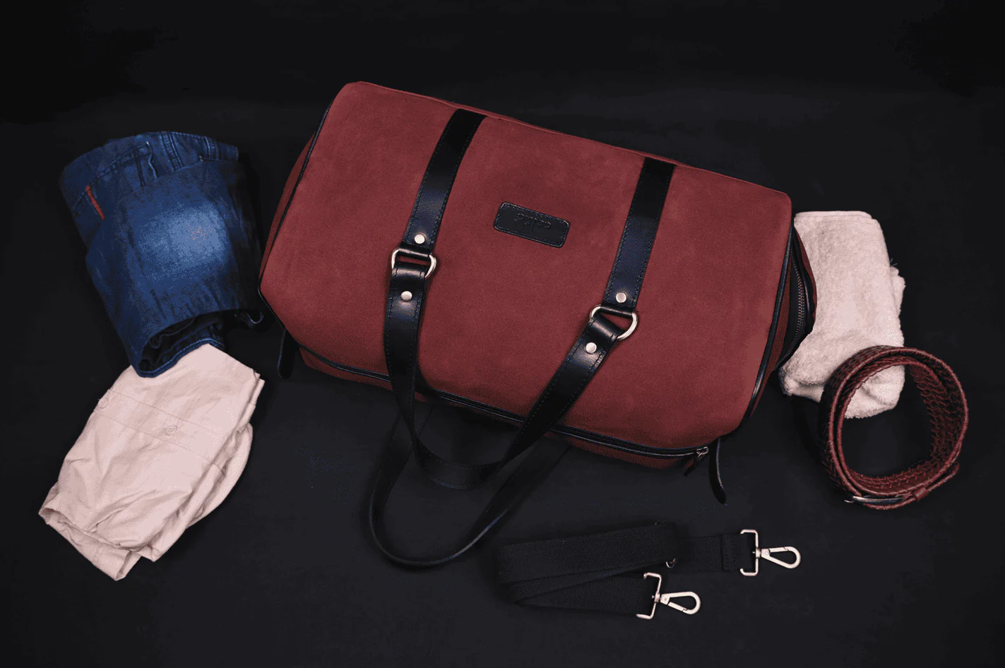 Premium Canvas Travel Duffel Bag with Shoe Compartment  Weekender & Gym Bag - Image 21