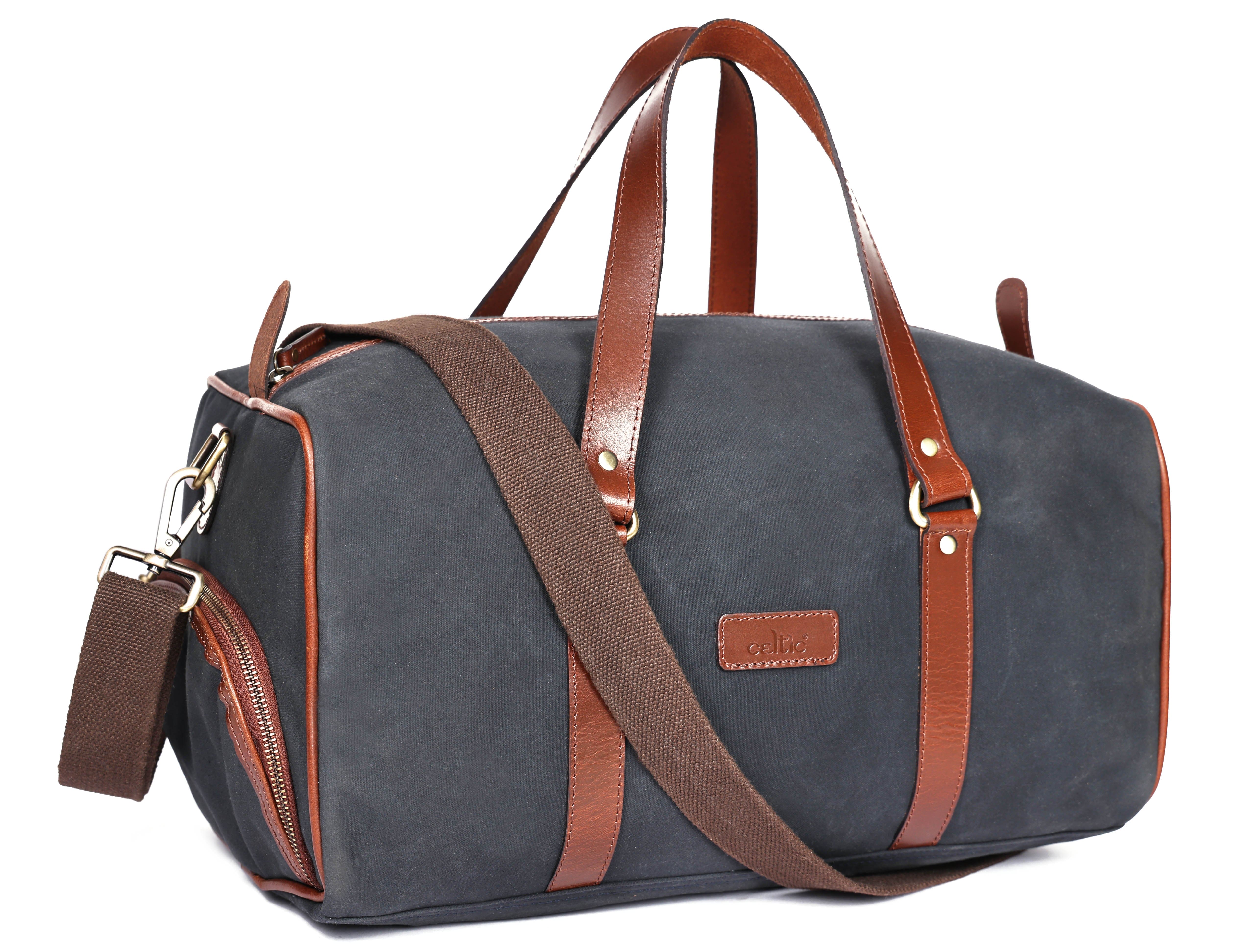 Premium Canvas Travel Duffel Bag with Shoe Compartment  Weekender & Gym Bag - Image 4