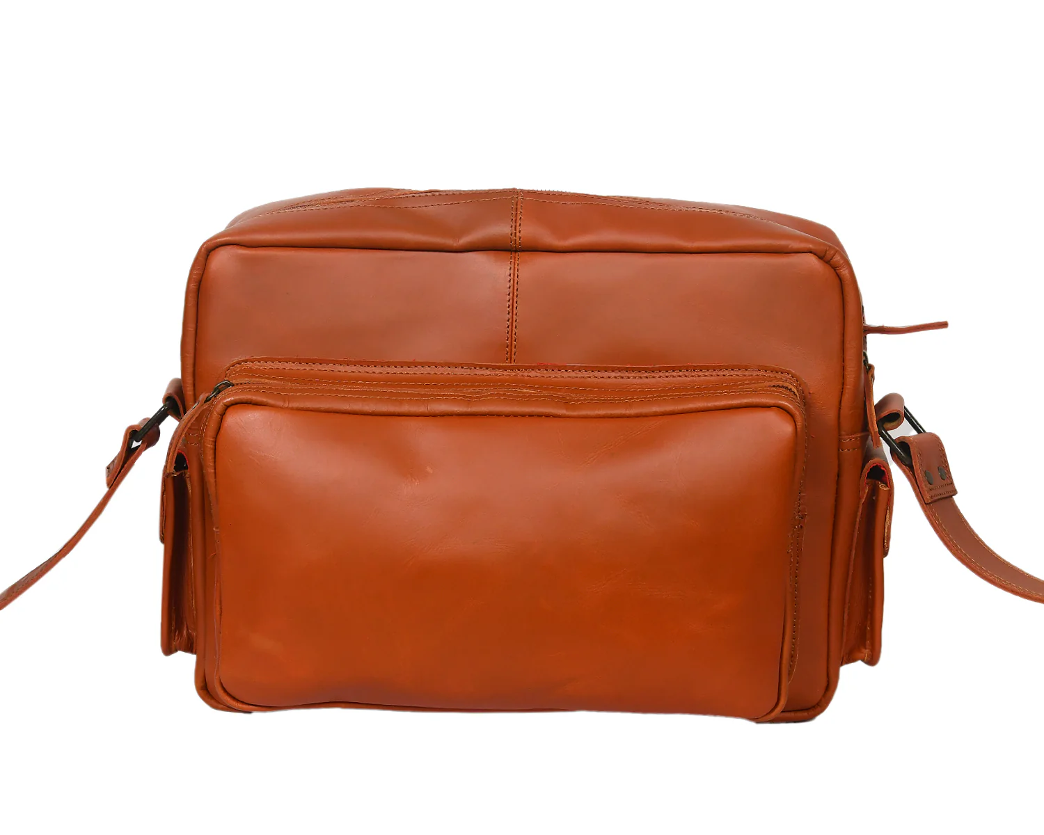 Premium Leather Travel Messenger Bag with Multi-Pockets & Adjustable Strap - Image 3