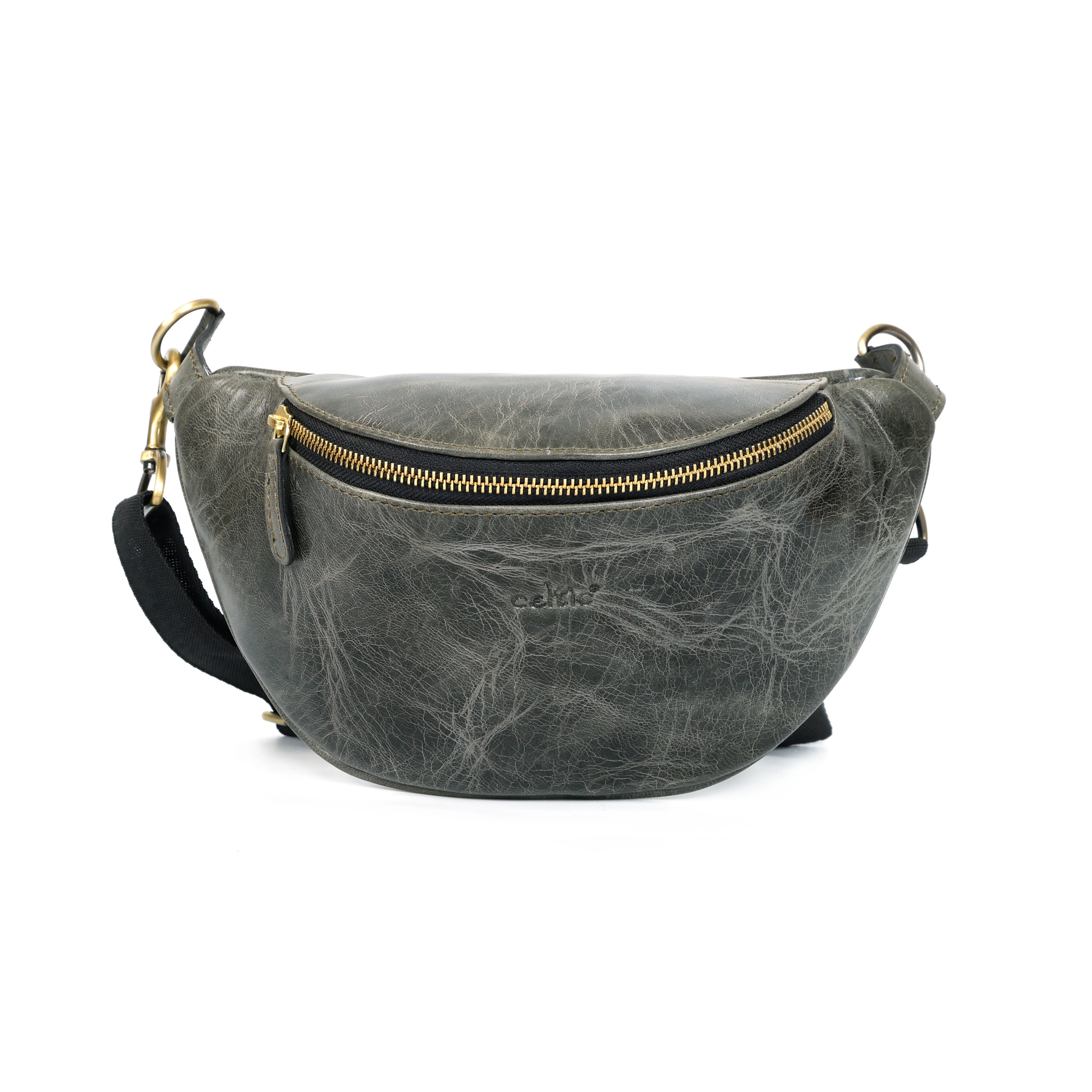 Full-Grain Leather waist bag with Adjustable Strap & Secure Zipper Closure - Image 3