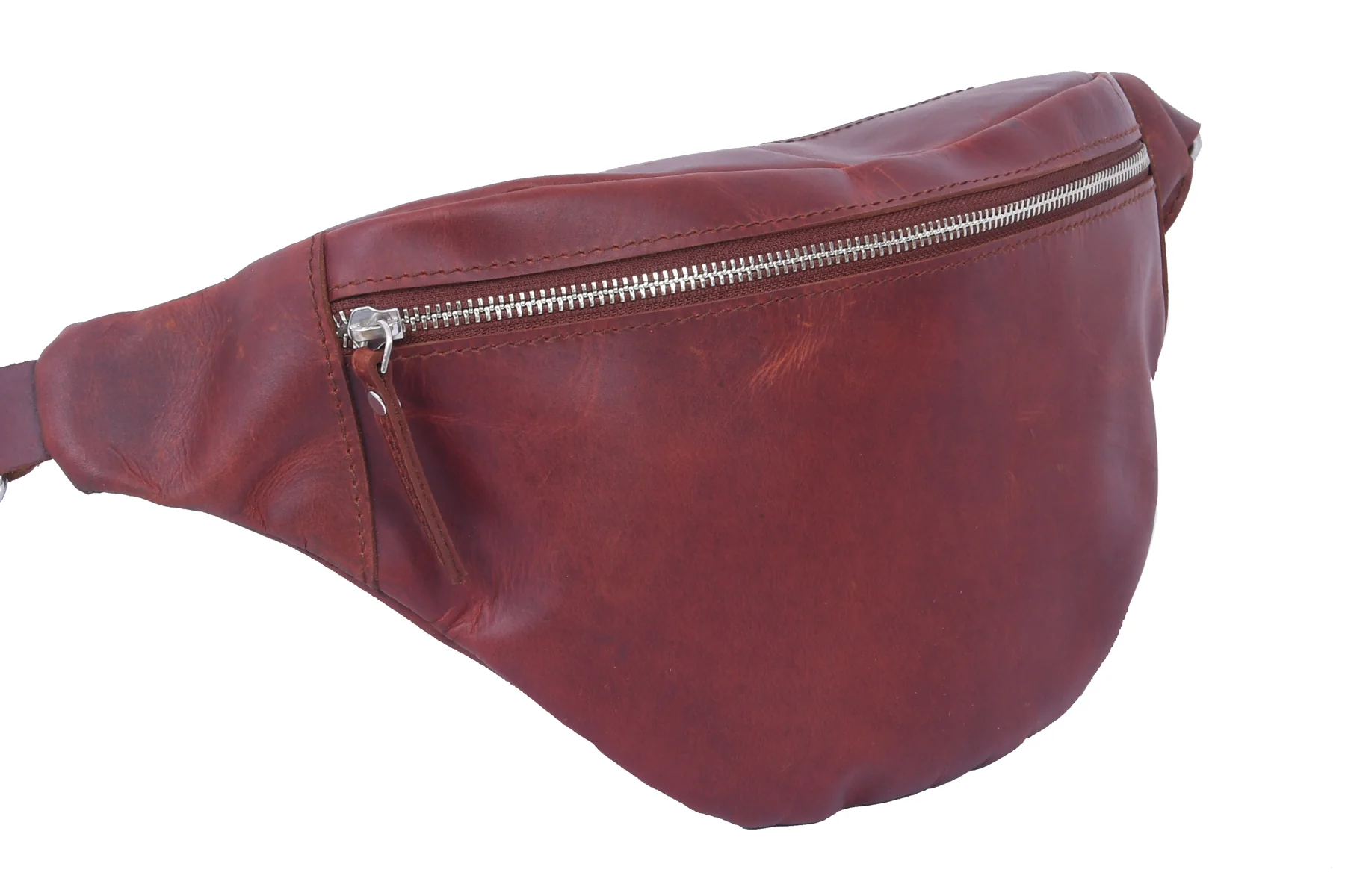Full-Grain Leather waist bag with Adjustable Strap & Secure Zipper Closure - Image 8