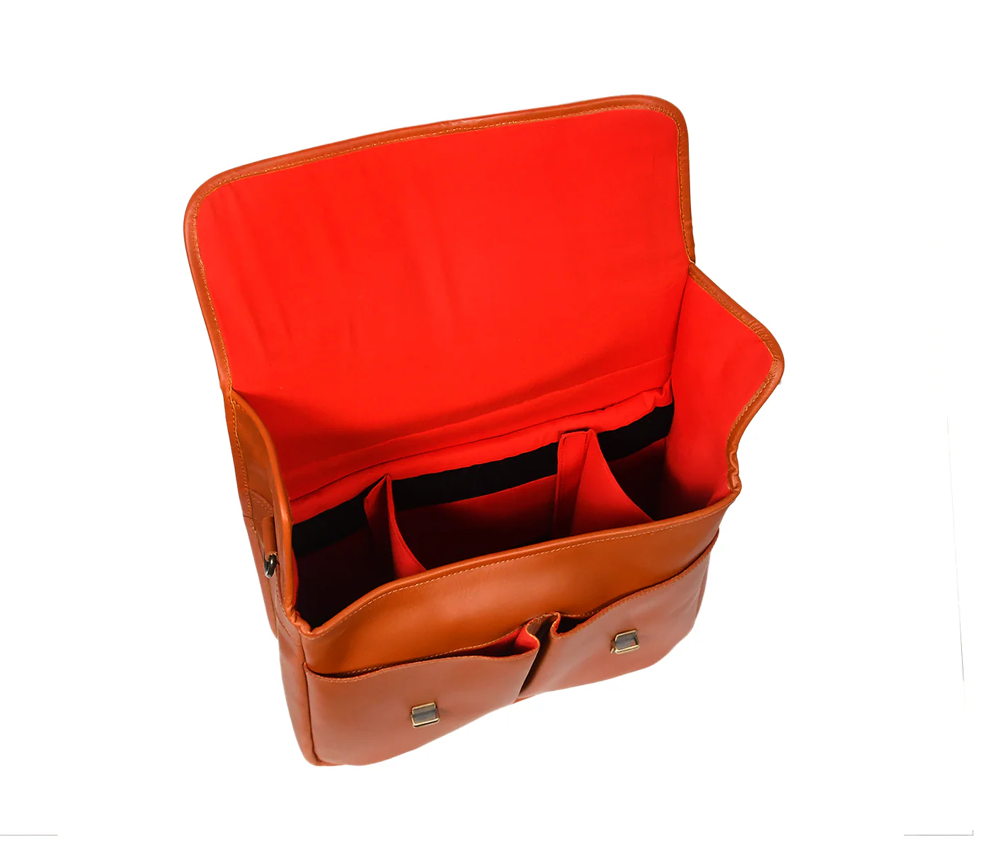 Premium Leather DSLR Camera Bag with Adjustable Strap & Padded Compartments - Image 5