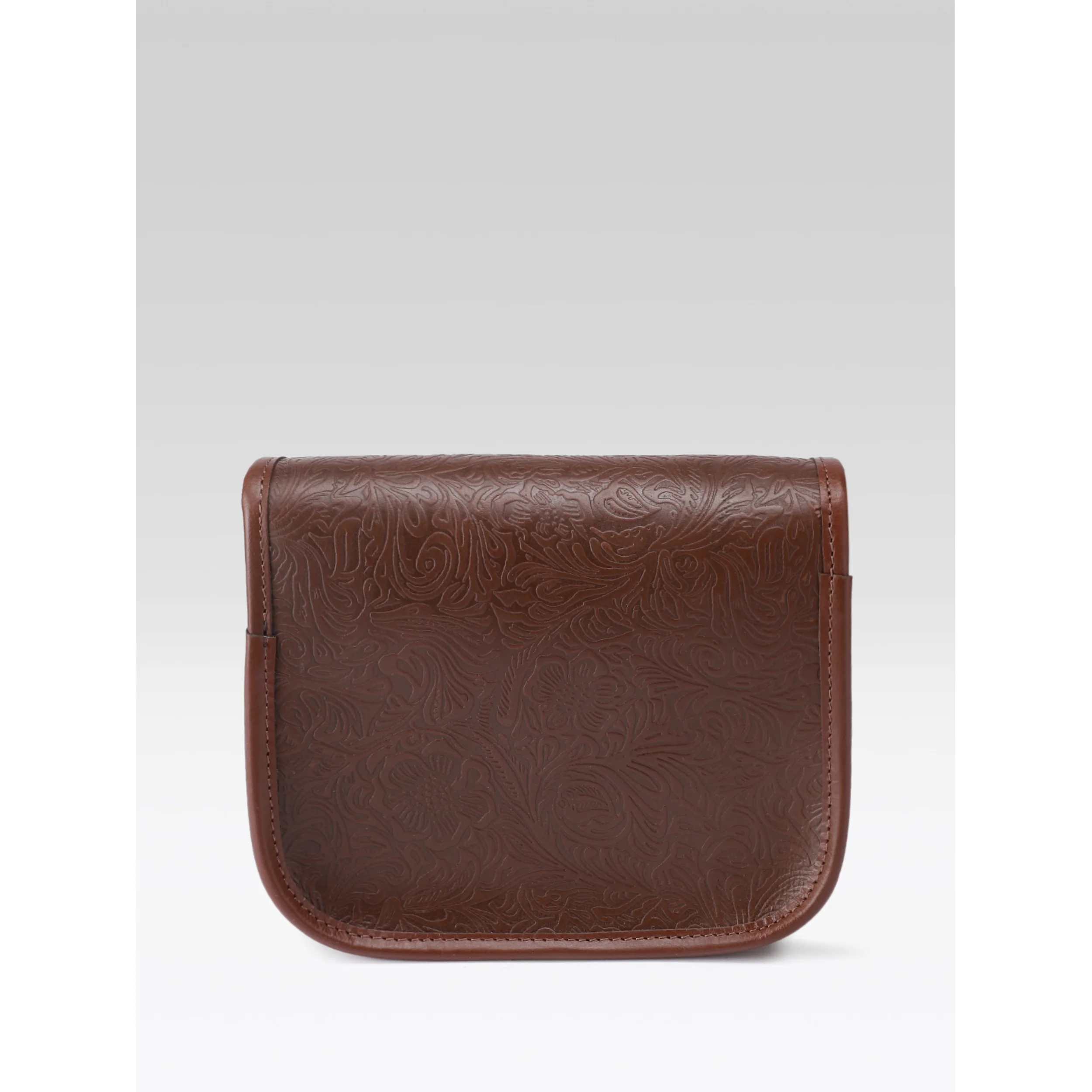 Premium Genuine Embossed Leather Sling Bag with Buckle Flap & Front Pocket - Image 14