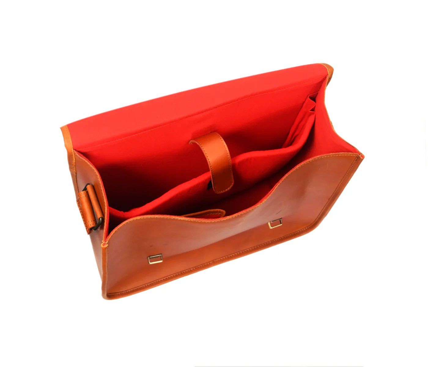 Premium Leather Laptop Messenger Bag with Dual Buckle Flap & Adjustable Strap - Image 6