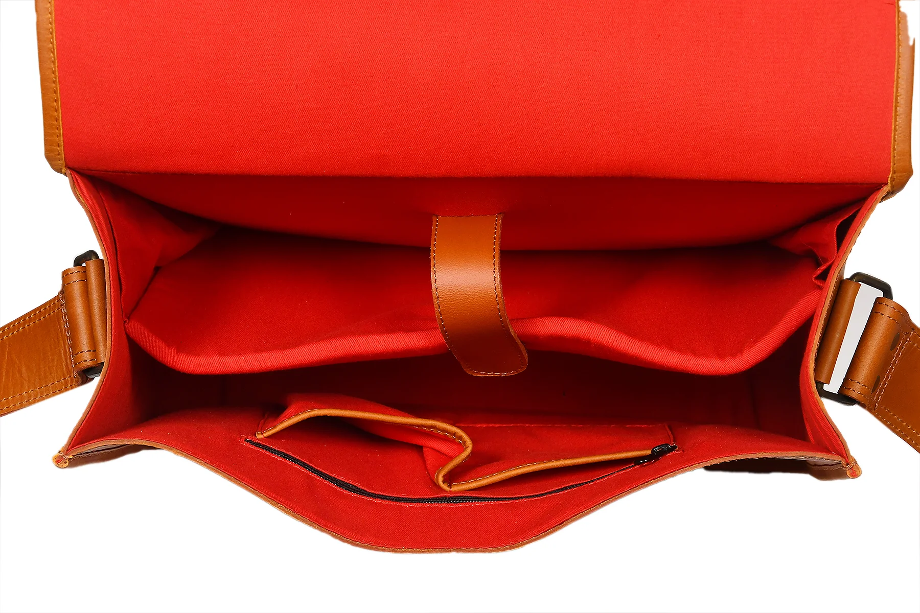 Premium Leather Laptop Messenger Bag with Dual Buckle Flap & Adjustable Strap - Image 7