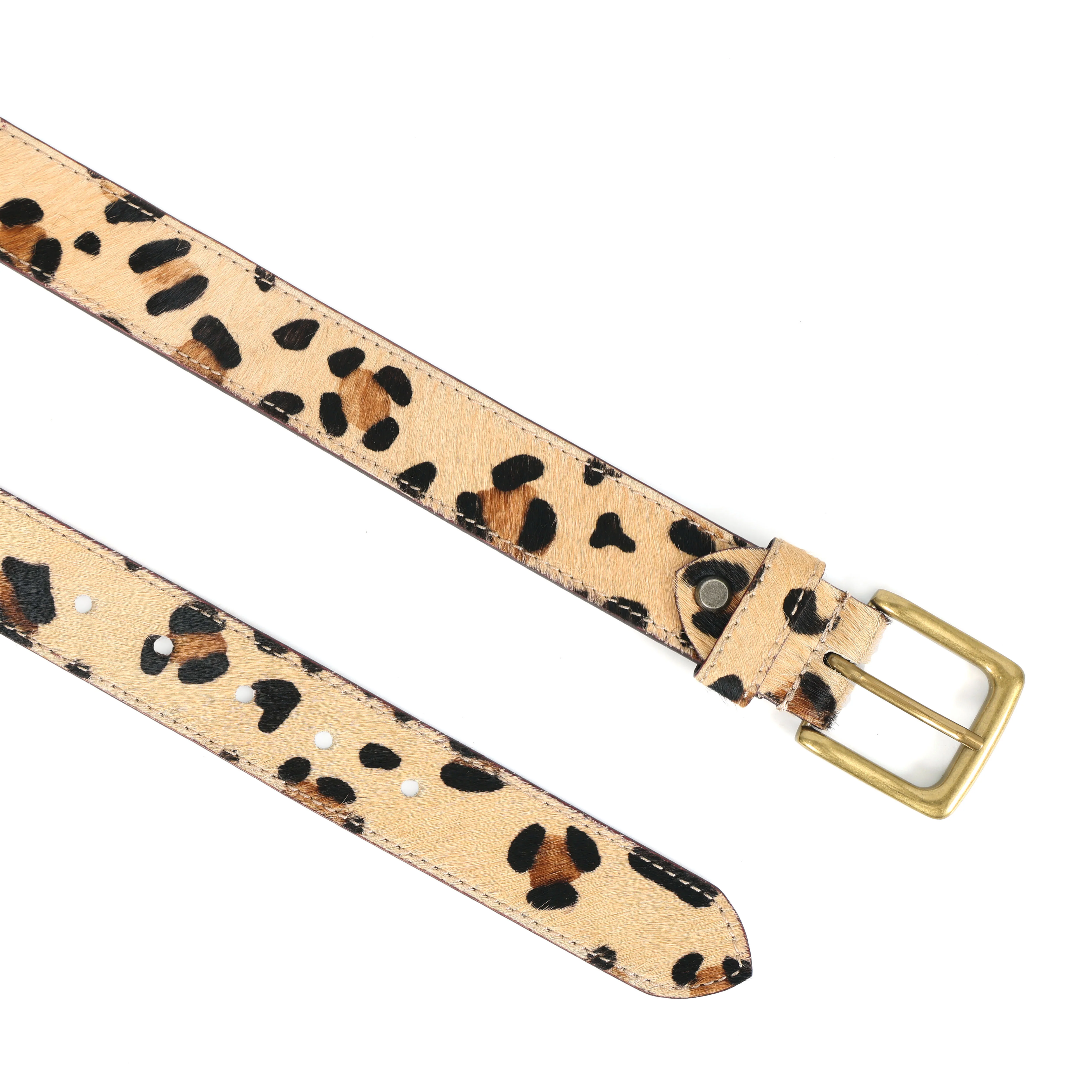 Unisex Leopard Print Leather Belt With Gold Buckle Stylish Animal Pattern Fashion Accessory - Image 3