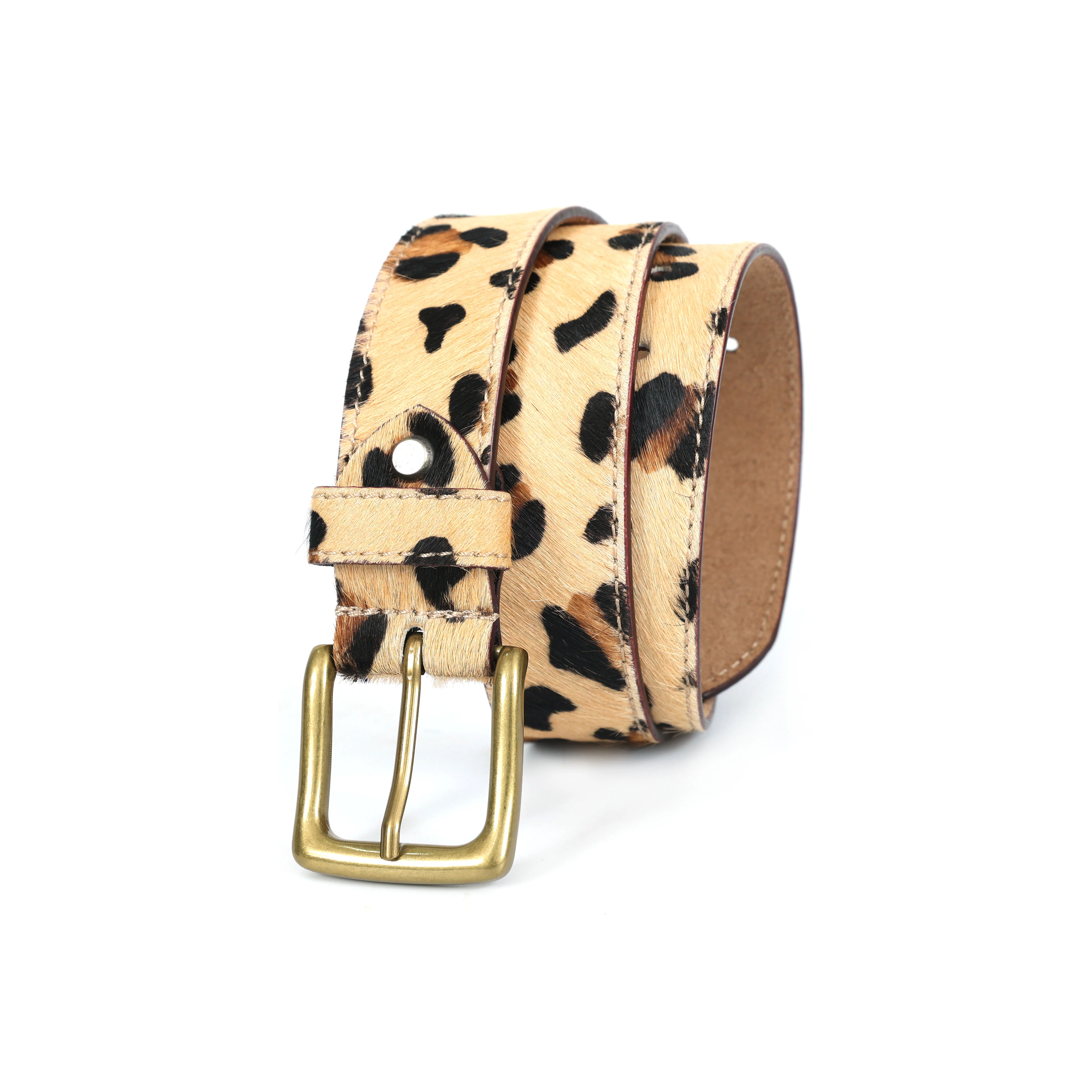 Unisex Leopard Print Leather Belt With Gold Buckle Stylish Animal Pattern Fashion Accessory - Image 4