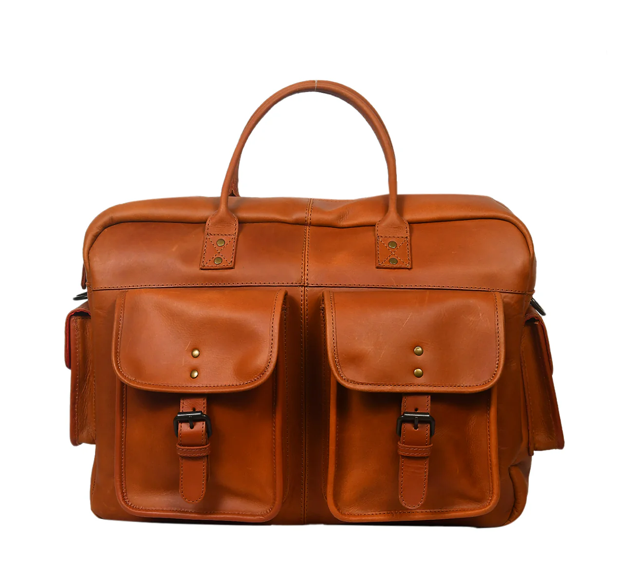 Unisex Leather Messenger & Travel Satchel Bag with Adjustable Shoulder Strap - Image 3