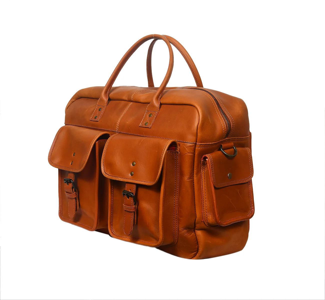 Unisex Leather Messenger & Travel Satchel Bag with Adjustable Shoulder Strap - Image 4