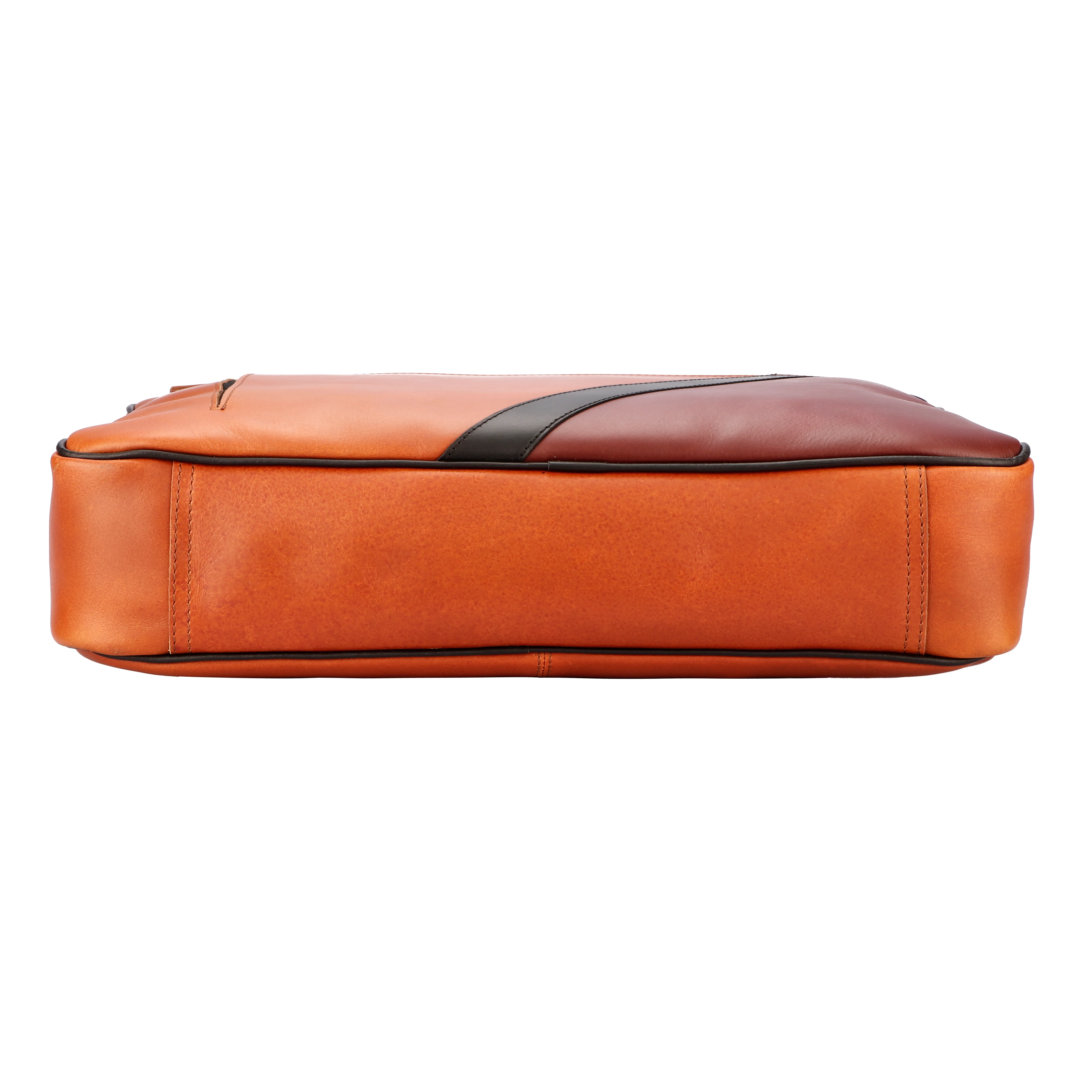 Premium Two-Tone Leather Office & Laptop Bag with Detachable Shoulder Strap - Image 4