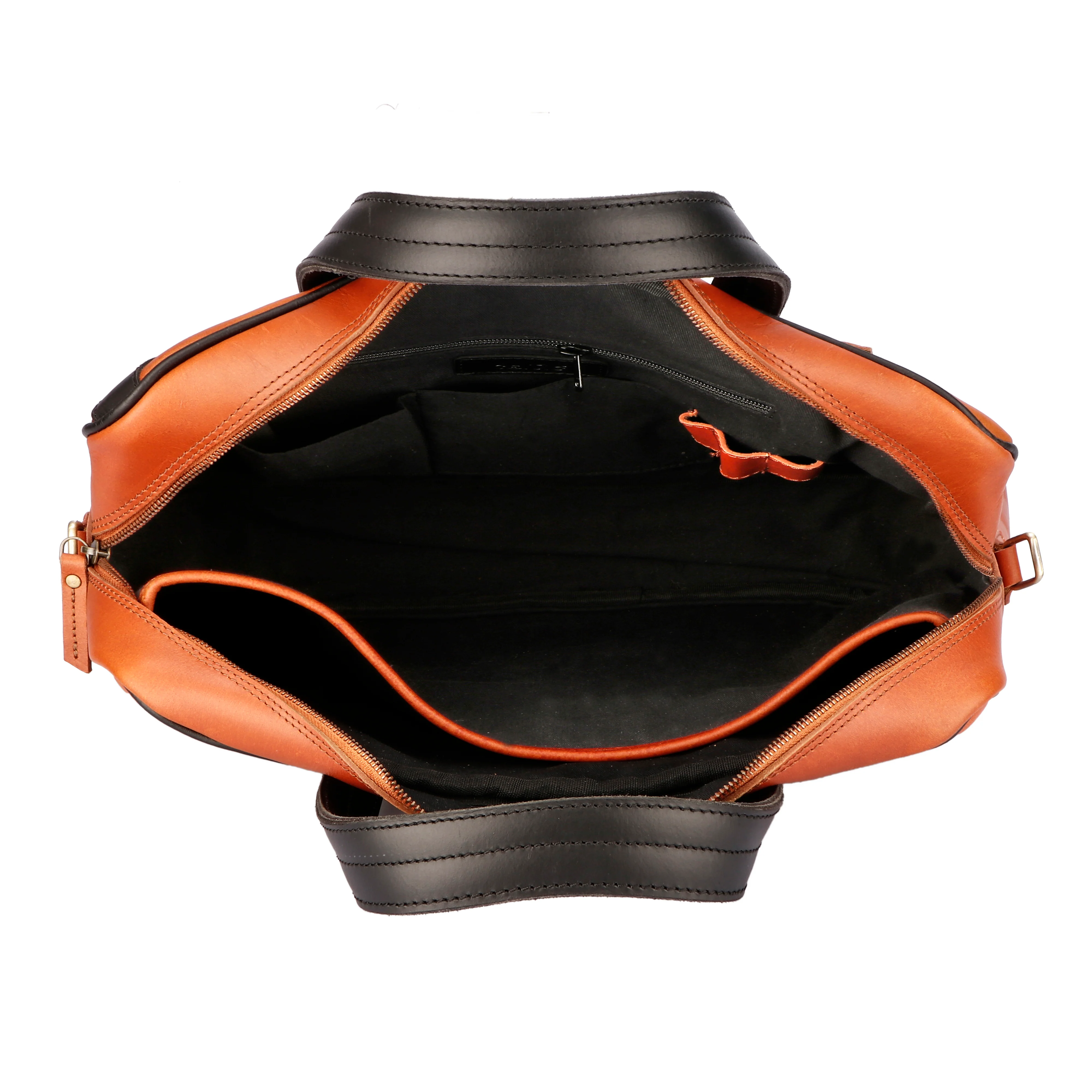 Premium Two-Tone Leather Office & Laptop Bag with Detachable Shoulder Strap - Image 5