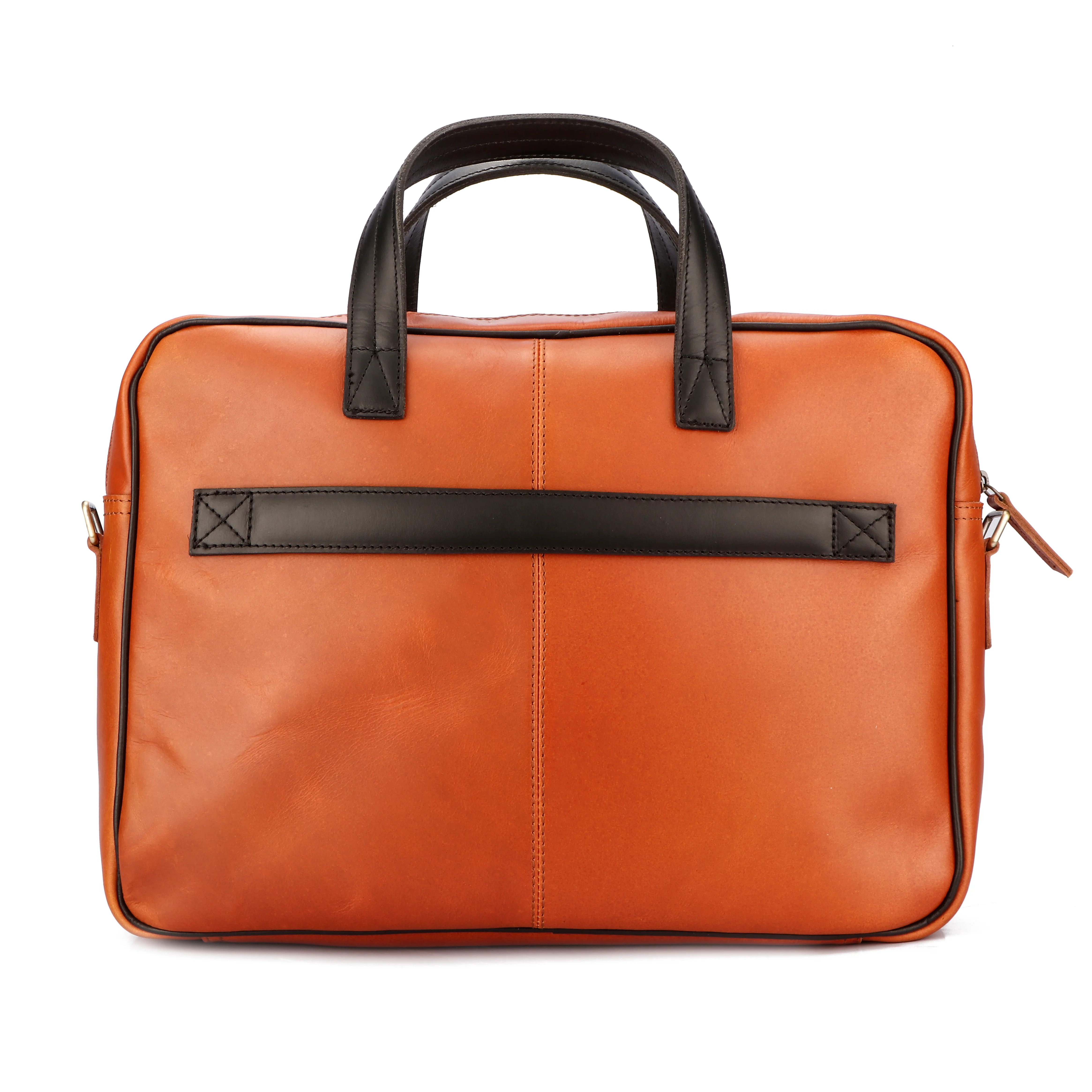 Premium Two-Tone Leather Office & Laptop Bag with Detachable Shoulder Strap - Image 7