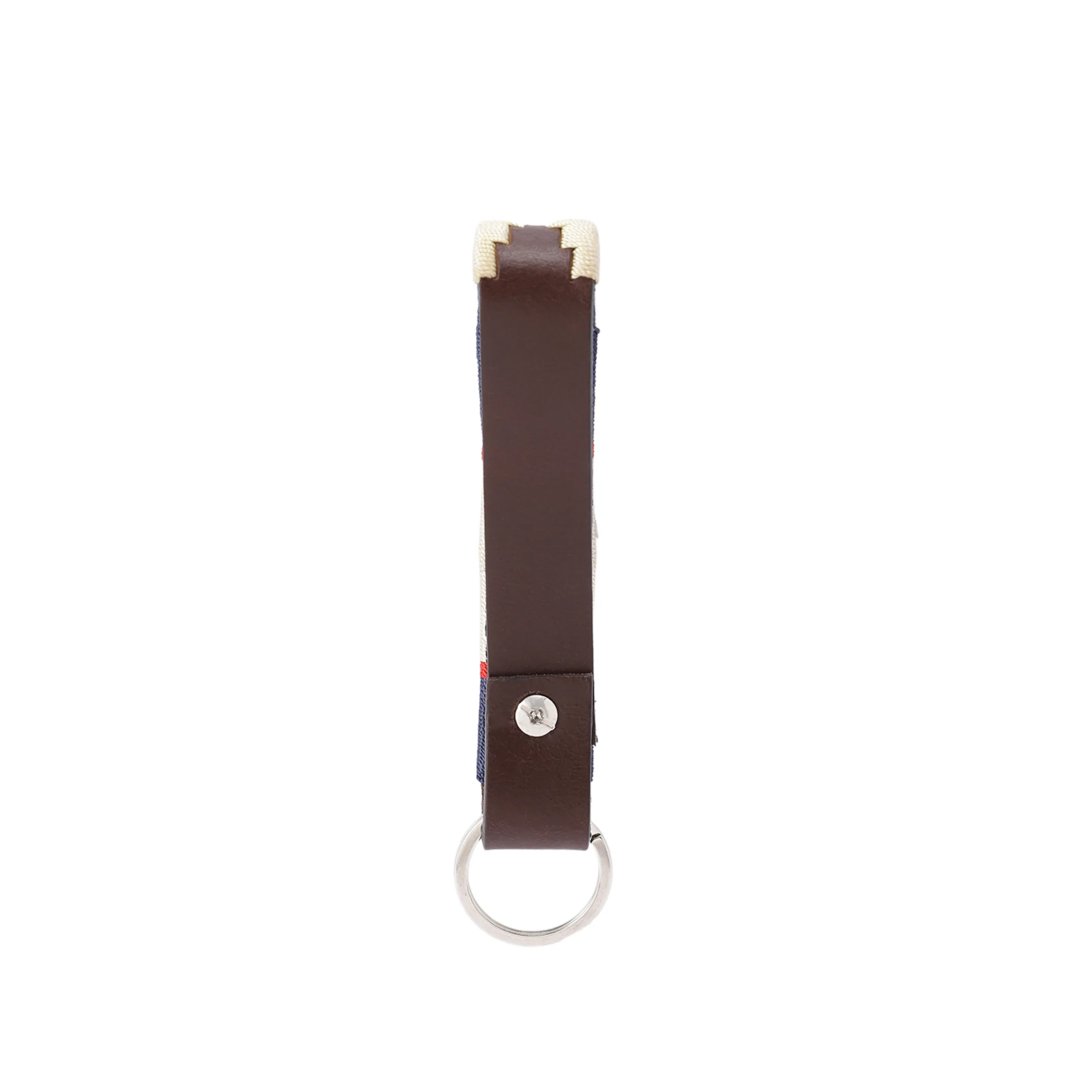 Unisex Handcrafted premium Leather Belt With Geometric Fabric Inlay And Antique Metal Buckle - Image 4