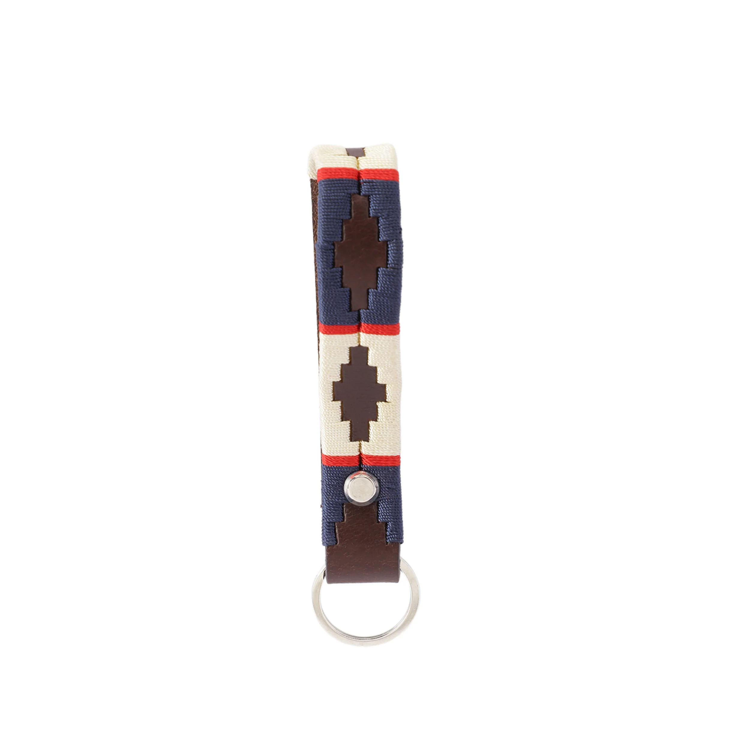 Unisex Handcrafted premium Leather Belt With Geometric Fabric Inlay And Antique Metal Buckle - Image 5