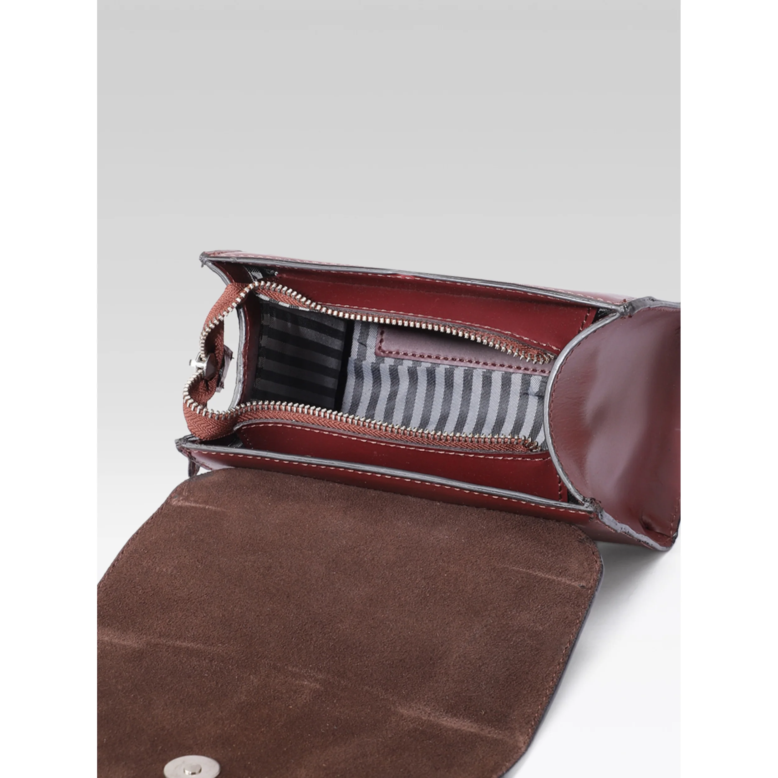Premium Genuine Leather Mini Handbag for Women | Top Handle & Detachable Sling - Image 3