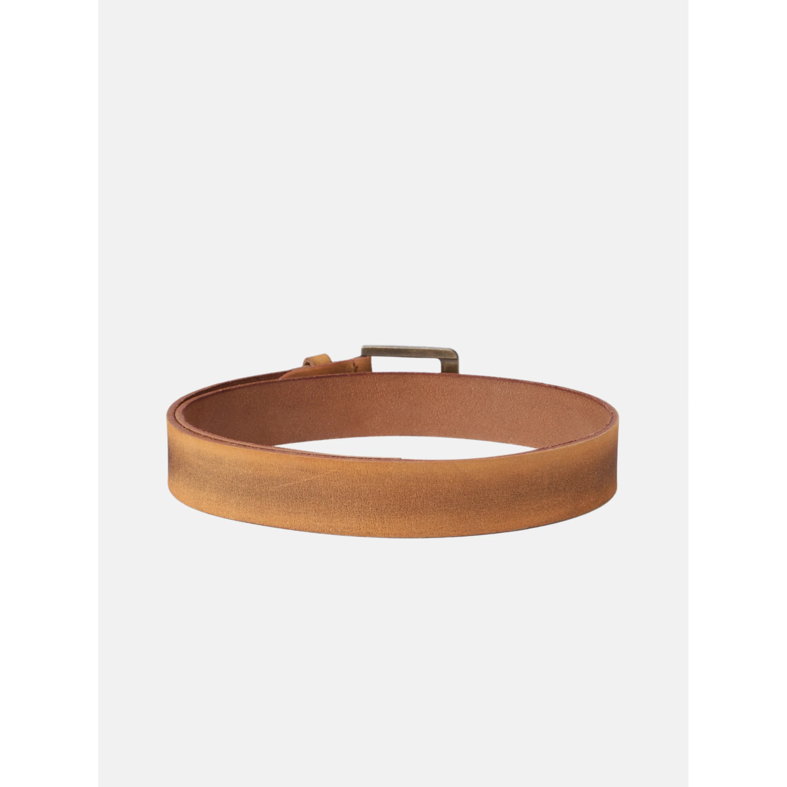 Premium Leather Tan Belt with Antique Buckle - Image 3