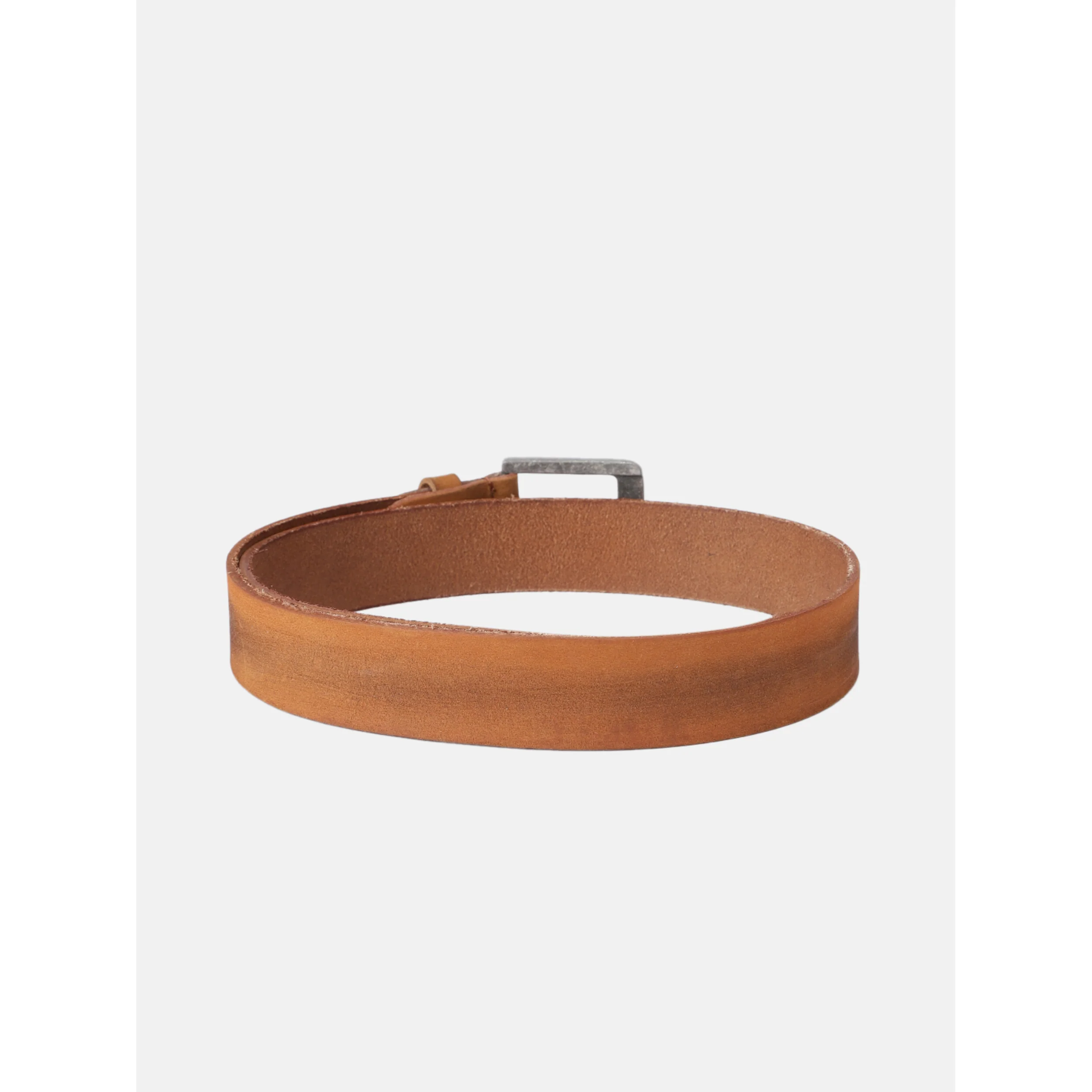Unisex Genuine Leather Tan Waist Accessory Antique Buckle Formal Casual Style - Image 3