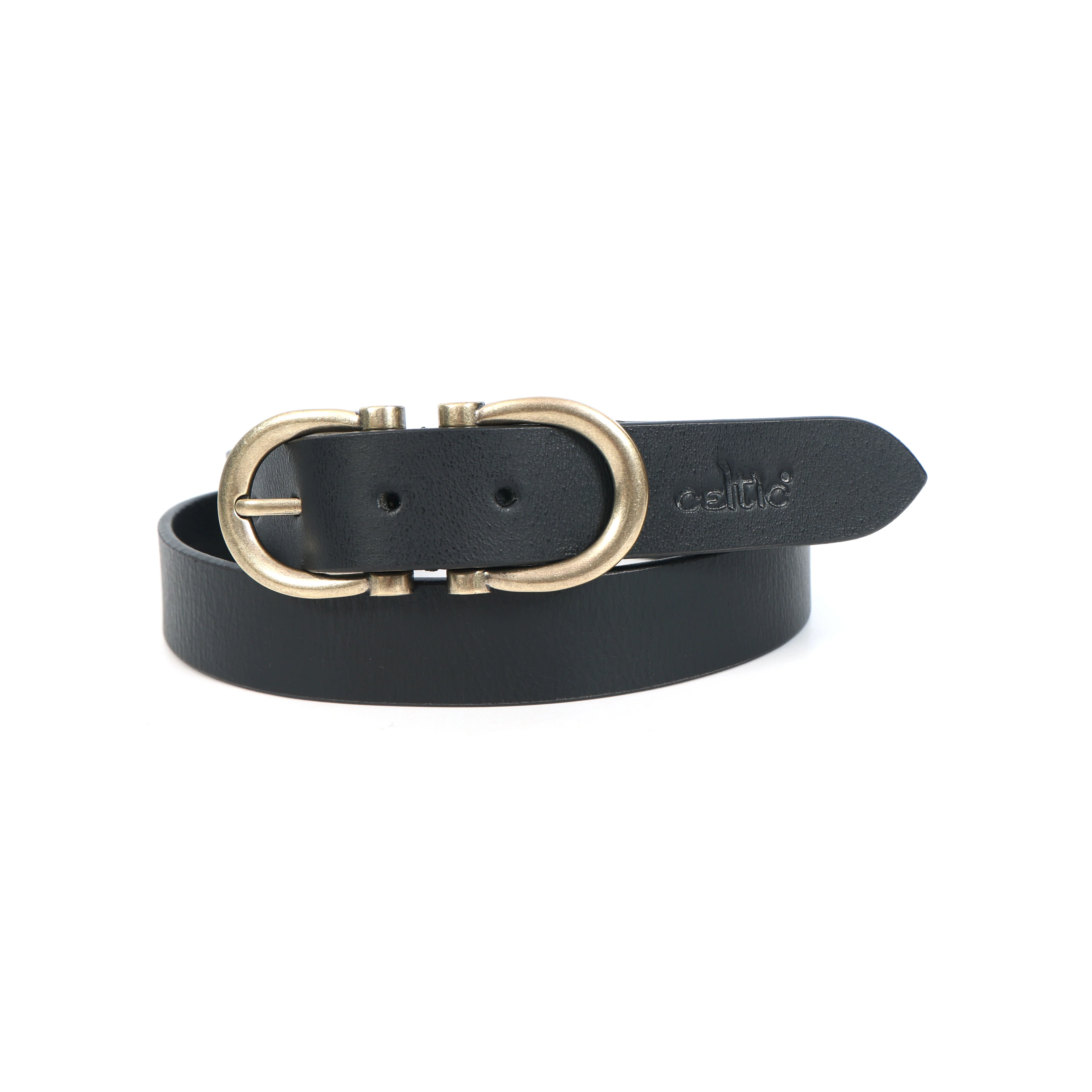 Women Premium Black Leather Belt With Antique Brass Buckle For Casual Formal Wear - Image 7