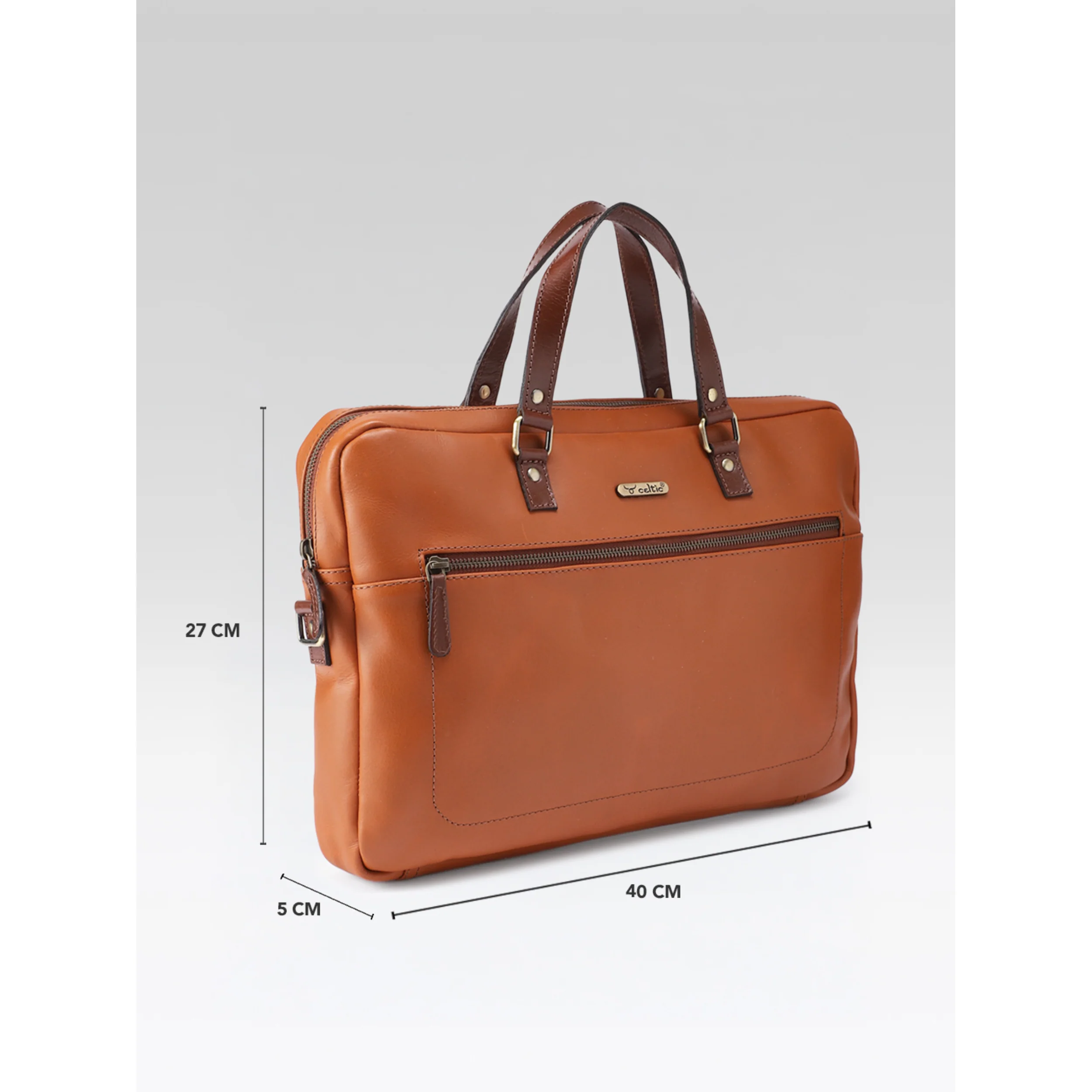 Premium Genuine Leather Business Messenger Laptop Bag - Image 5