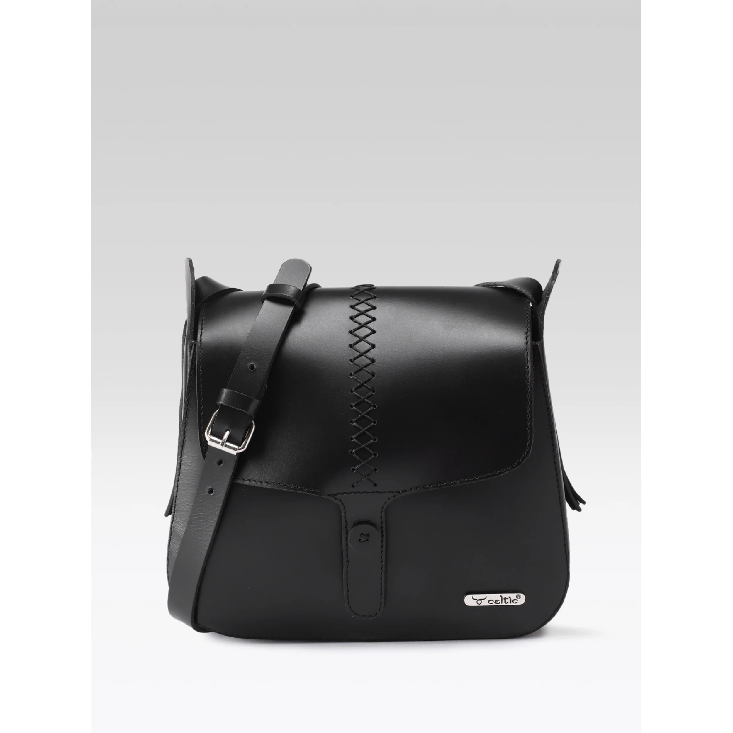 Premium Genuine Leather Sling Bag with Hand-Stitched Detail & Adjustable Strap - Image 5