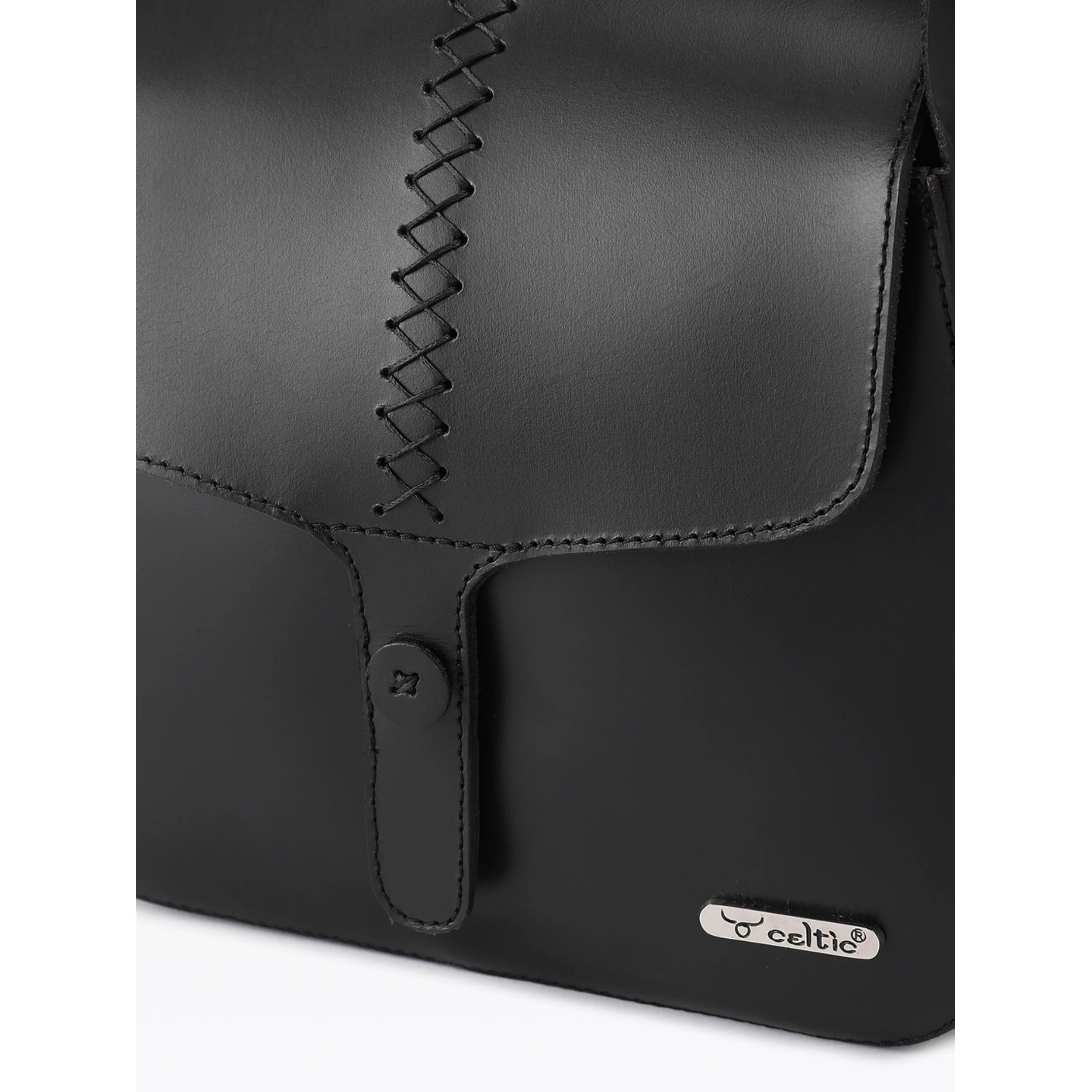 Premium Genuine Leather Sling Bag with Hand-Stitched Detail & Adjustable Strap - Image 8
