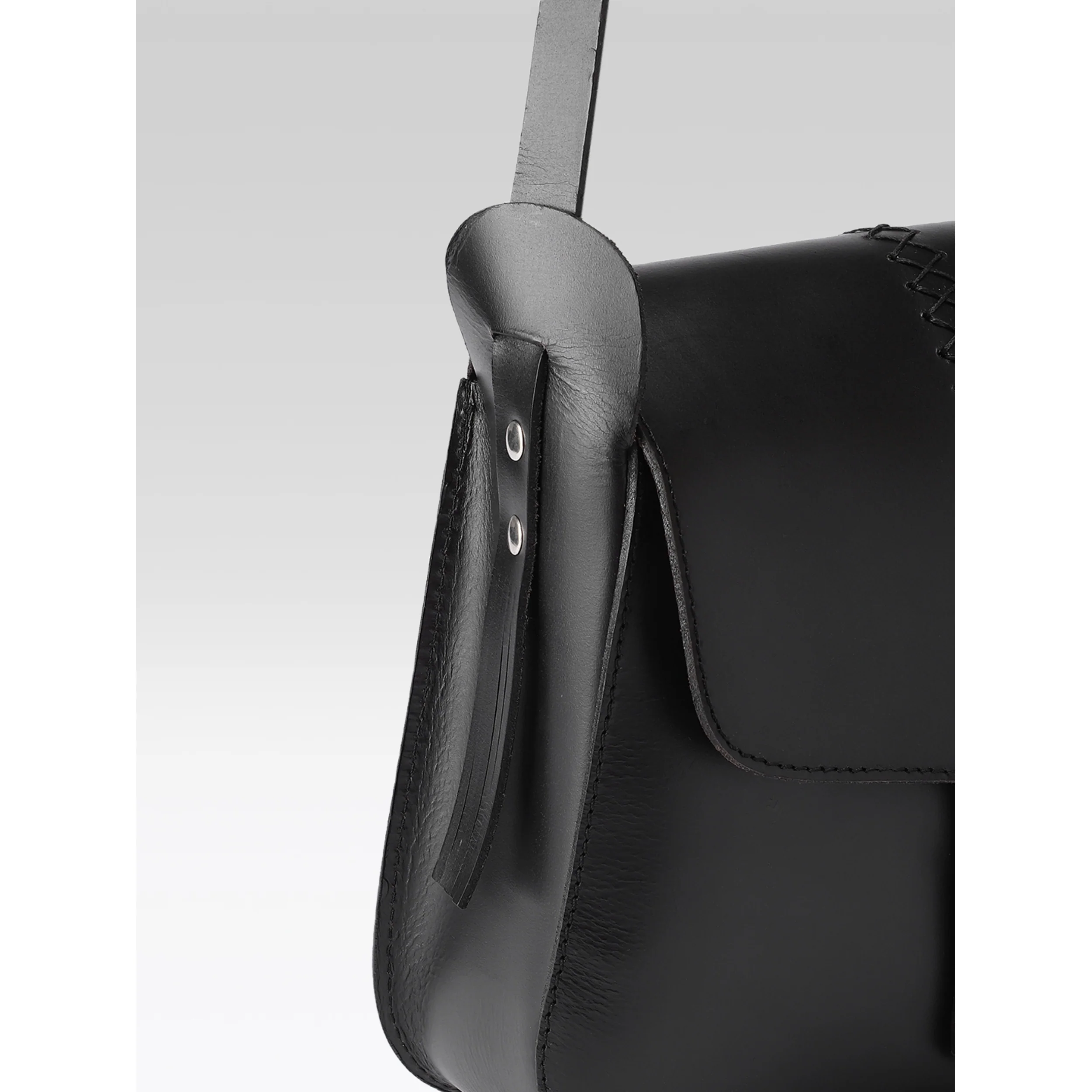 Premium Genuine Leather Sling Bag with Hand-Stitched Detail & Adjustable Strap - Image 9