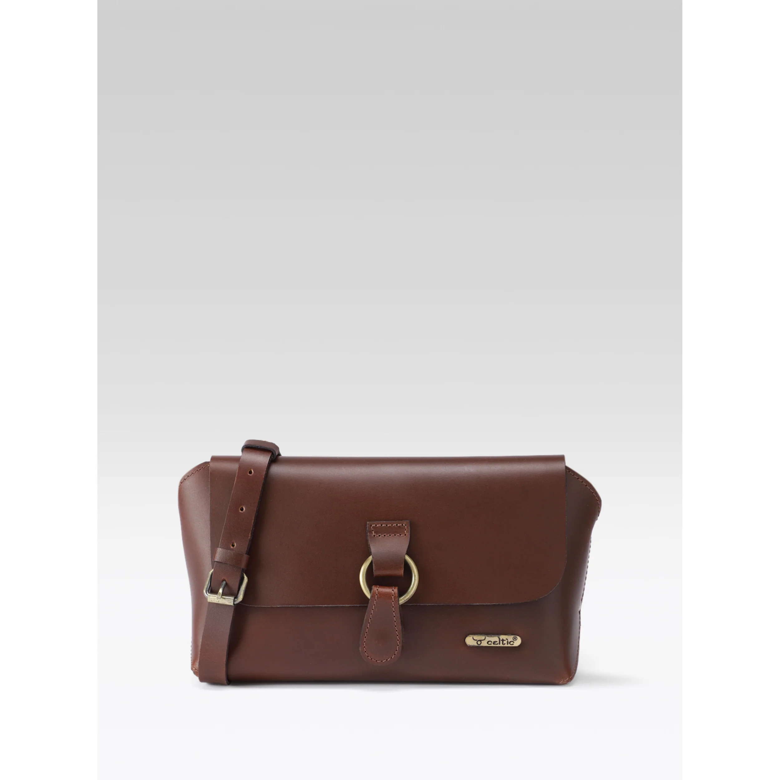 Premium Genuine Leather Sling Bag with Ring-Flap Design - Image 4