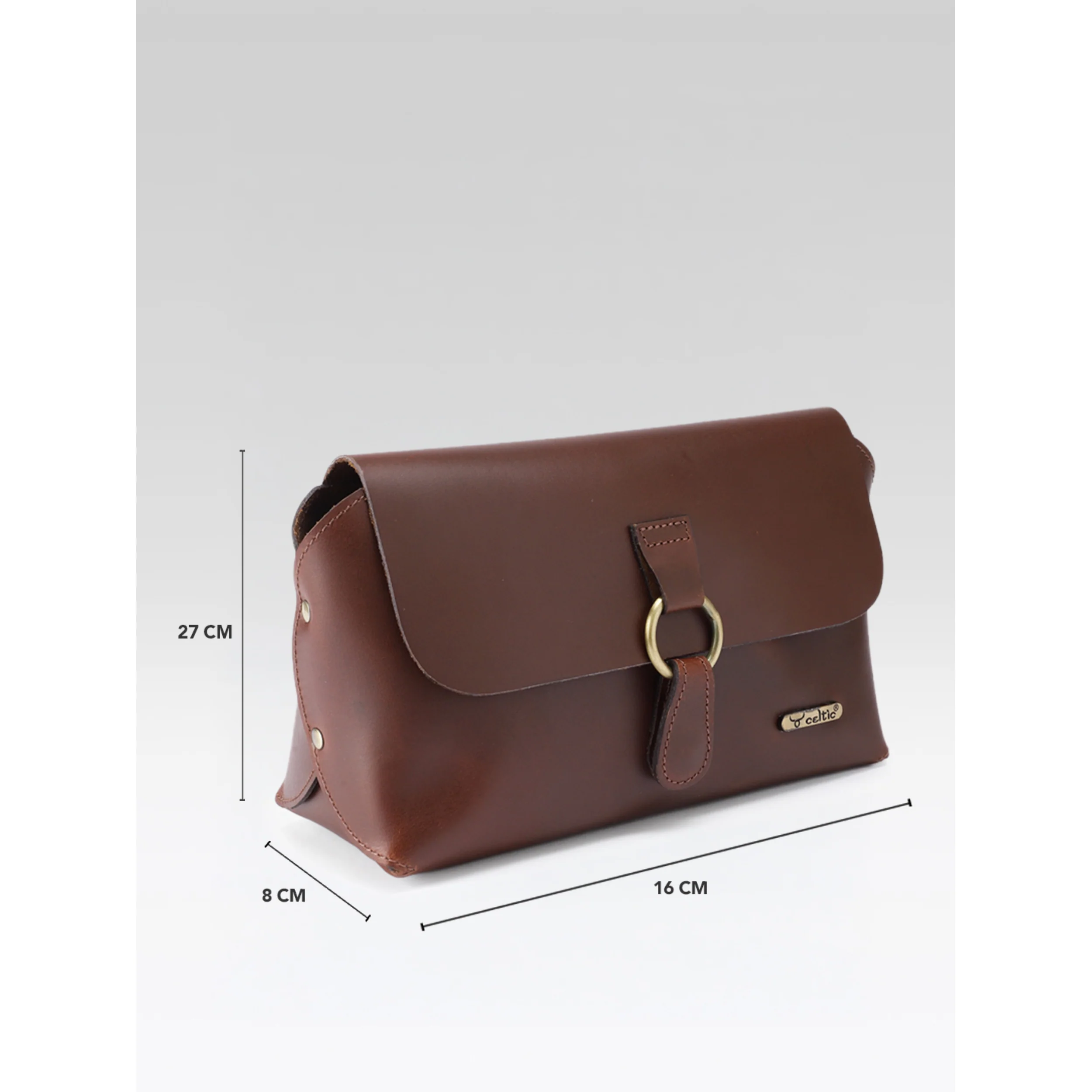 Premium Genuine Leather Sling Bag with Ring-Flap Design - Image 7
