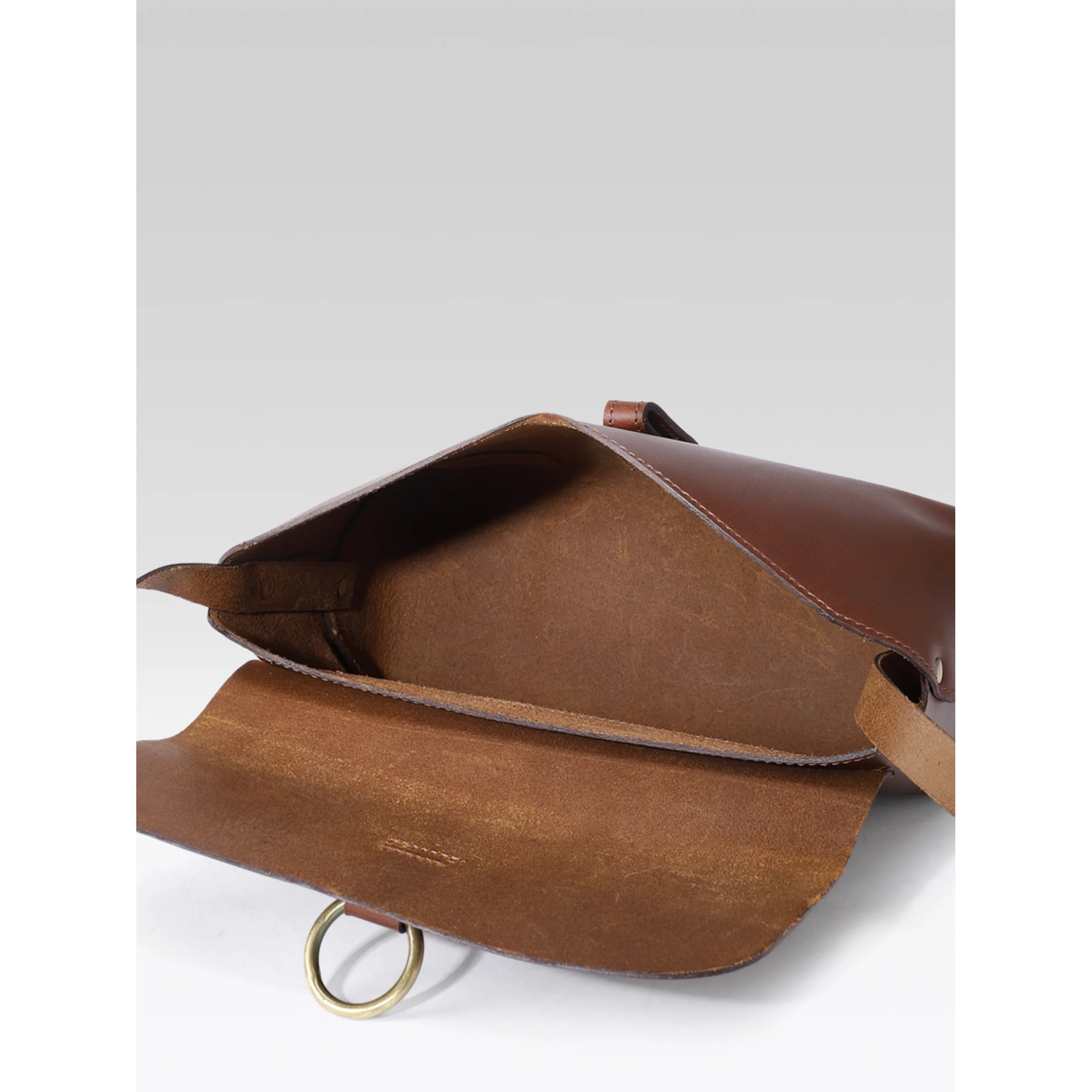 Premium Genuine Leather Sling Bag with Ring-Flap Design - Image 9