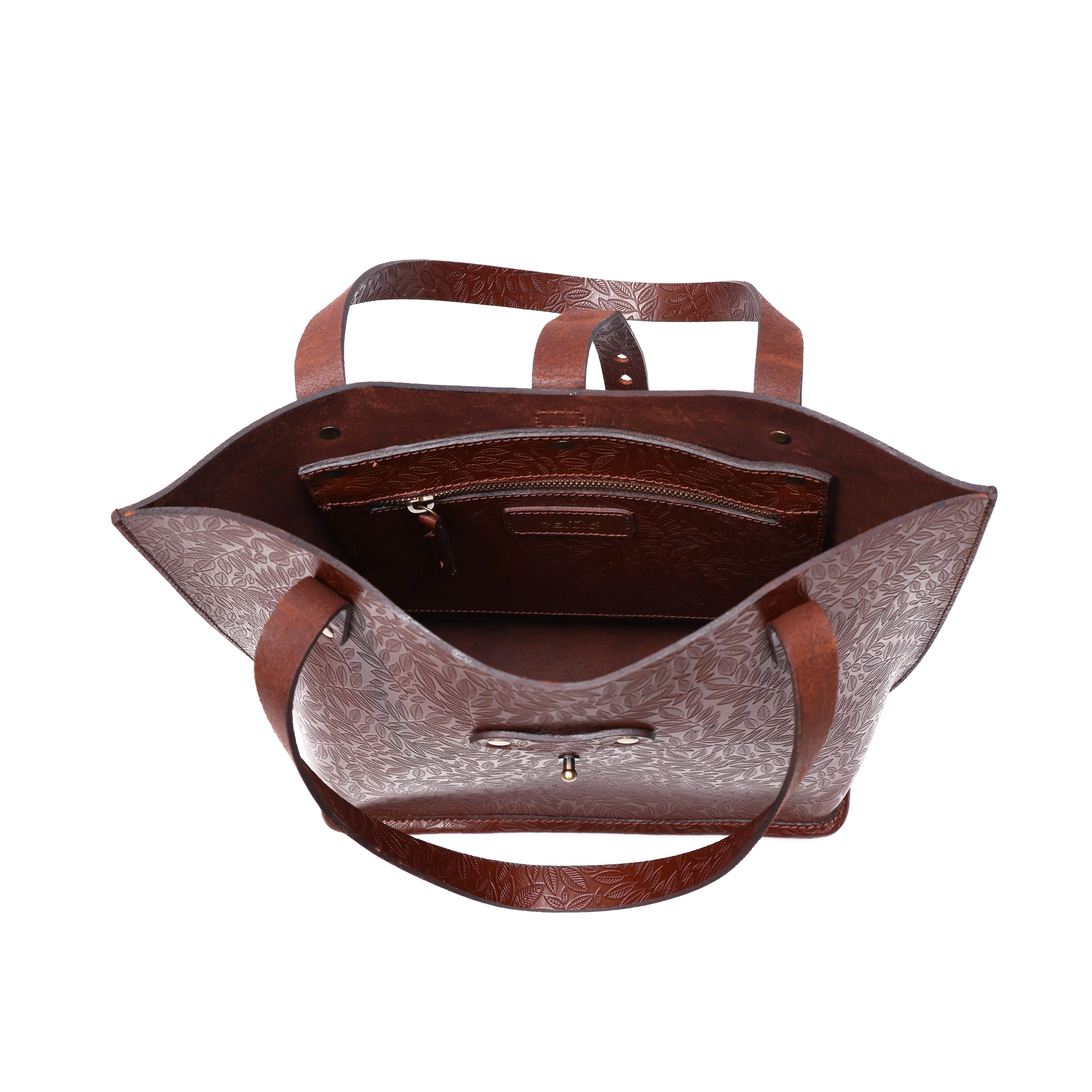 Premium Genuine Black Embossed Leather Tote Bag for Women - Image 11