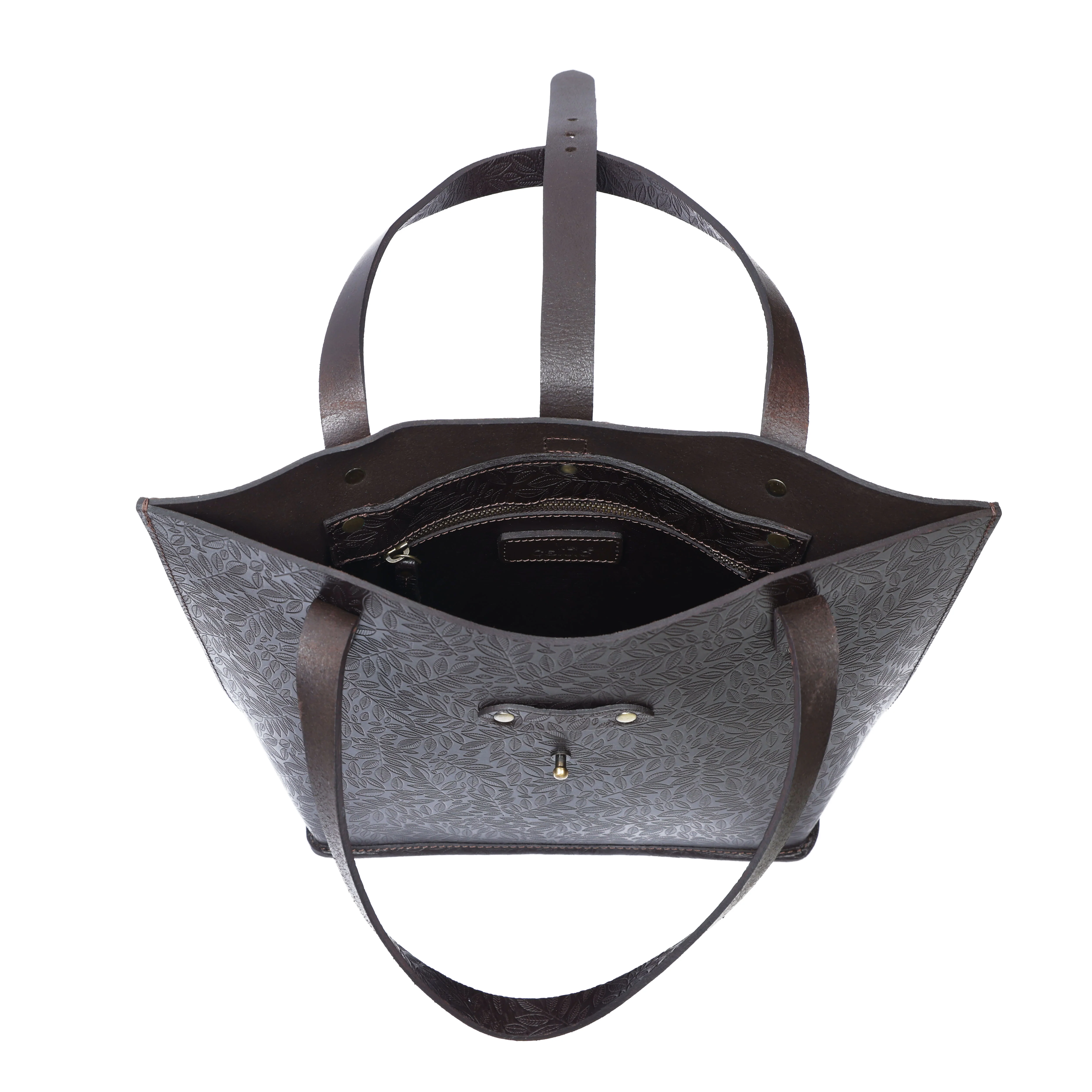 Premium Genuine Black Embossed Leather Tote Bag for Women - Image 12